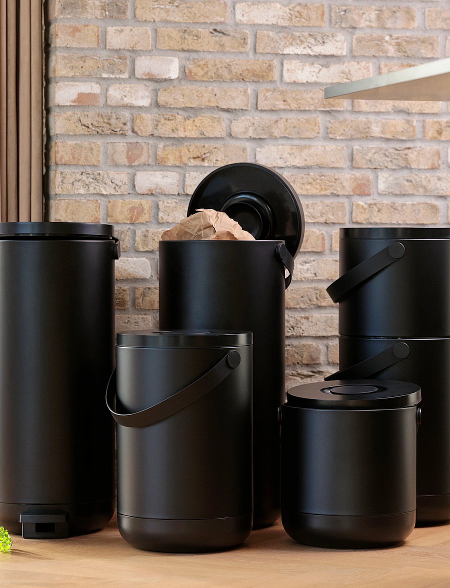 Zone Denmark - Waste bin Circular - papierkörbe - black - 5