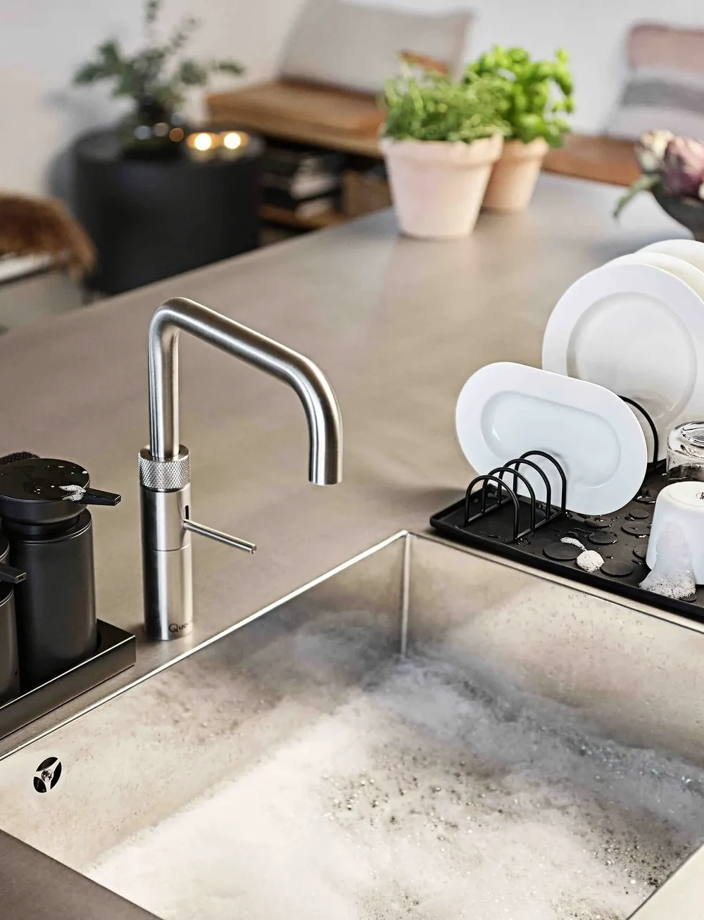 Zone Denmark - Dishwashing set DIISH - tücher & spülbürste - black - 1