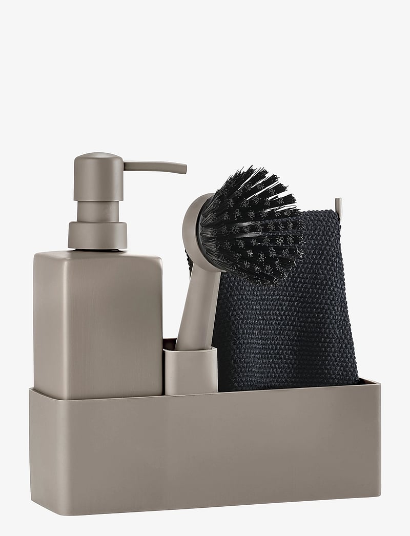 Zone Denmark - Dishwashing set w. cloth - abtropfgestelle - taupe - 0
