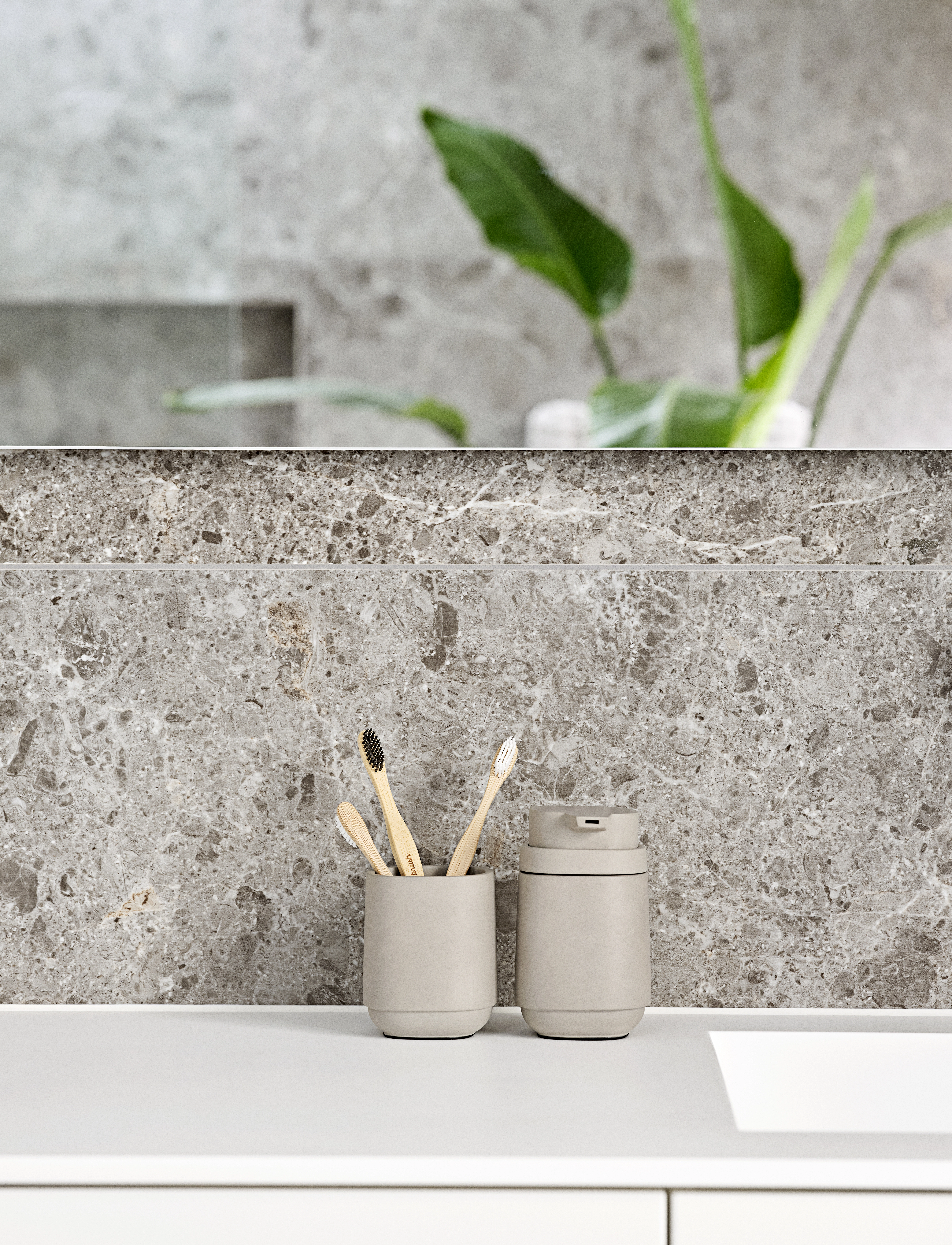 Zone Denmark Sæbedispenser Time, 9.3X8X13 cm, Bathroom Interior, Beige - Soap Pumps & Cups, Homeware