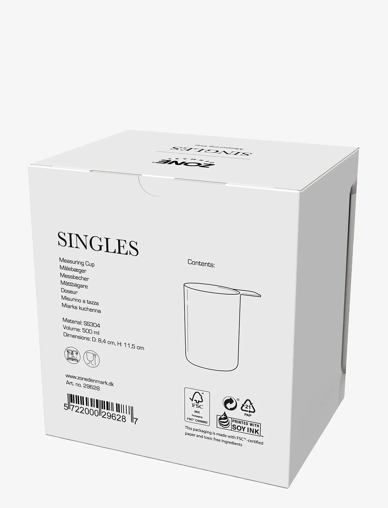 Zone Denmark - Measuring cup Singles 500 ml Steel - messlöffel - silver - 3