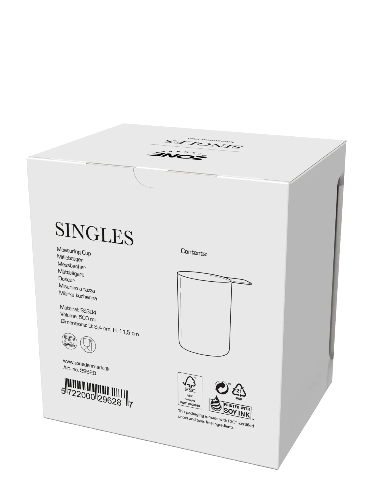 Zone Denmark - Measuring cup Singles 500 ml Steel - miarki - silver - 3