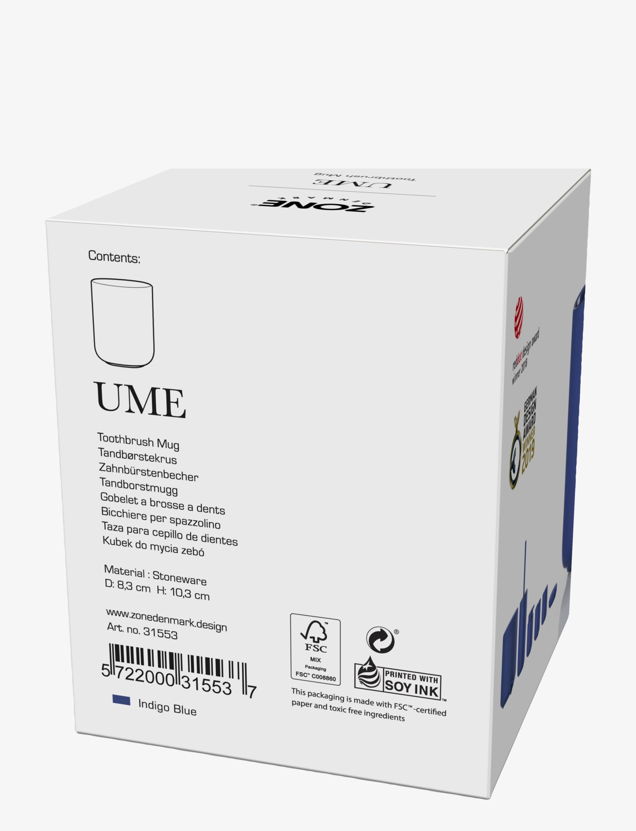 Zone Denmark - Tandborstmugg Ume - indigo blue - 2