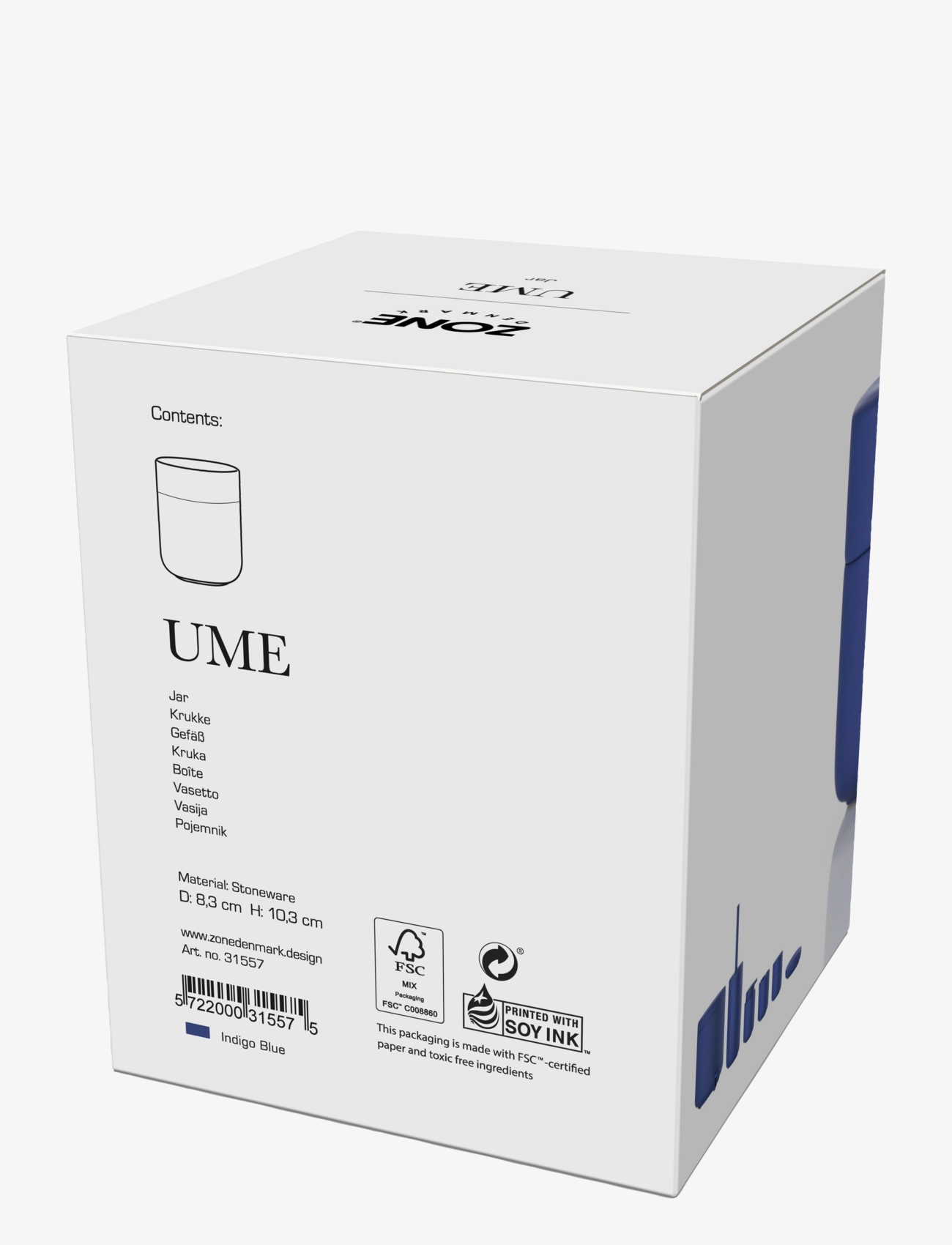 Zone Denmark - Burk med lock Ume - indigo blue - 2