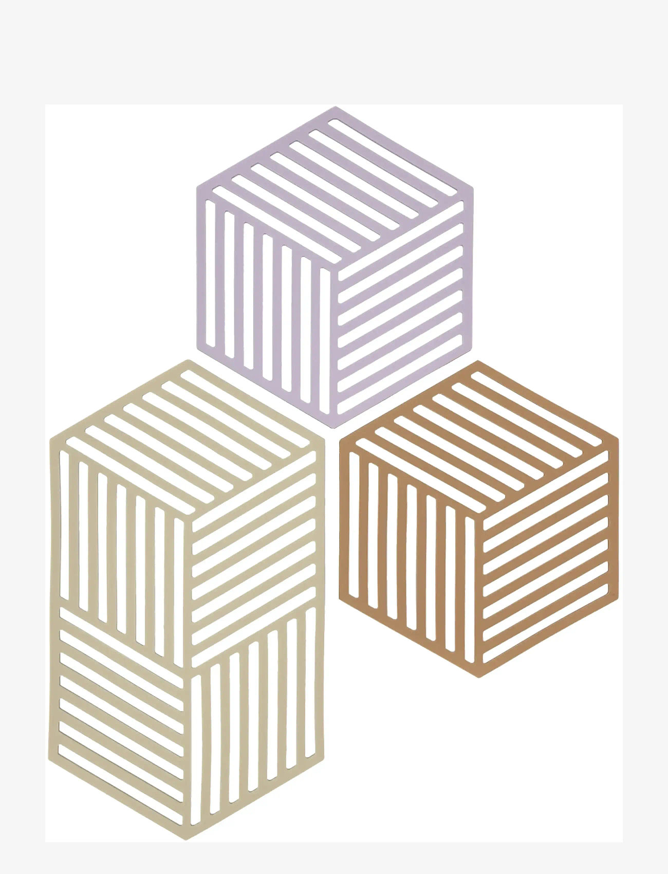 Zone Denmark - Bordskåner Hexagon 3 stk. - glasbrikker - mix - 0