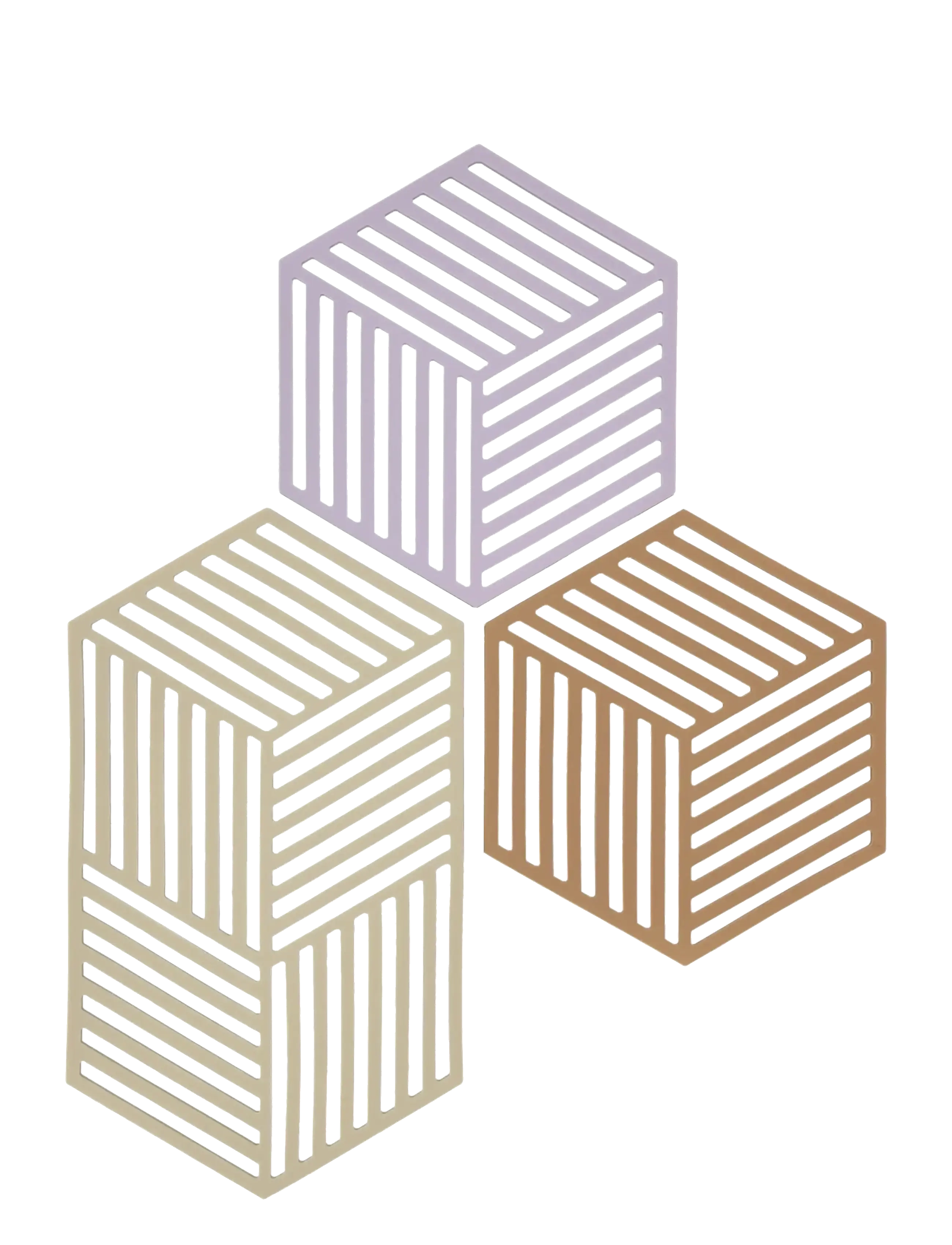 Zone Denmark Bordskåner Hexagon 3 stk. - Glassunderlag - MIX / multi
