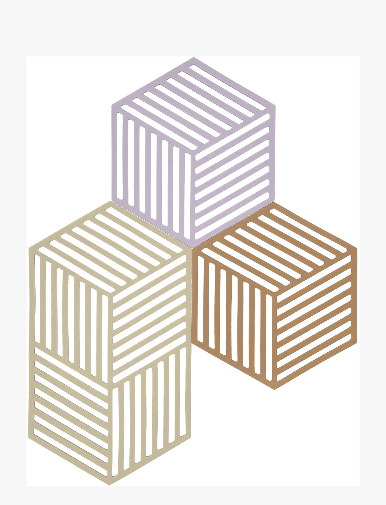 Zone Denmark - Bordskåner Hexagon 3 stk. - glasbrikker - mix - 2