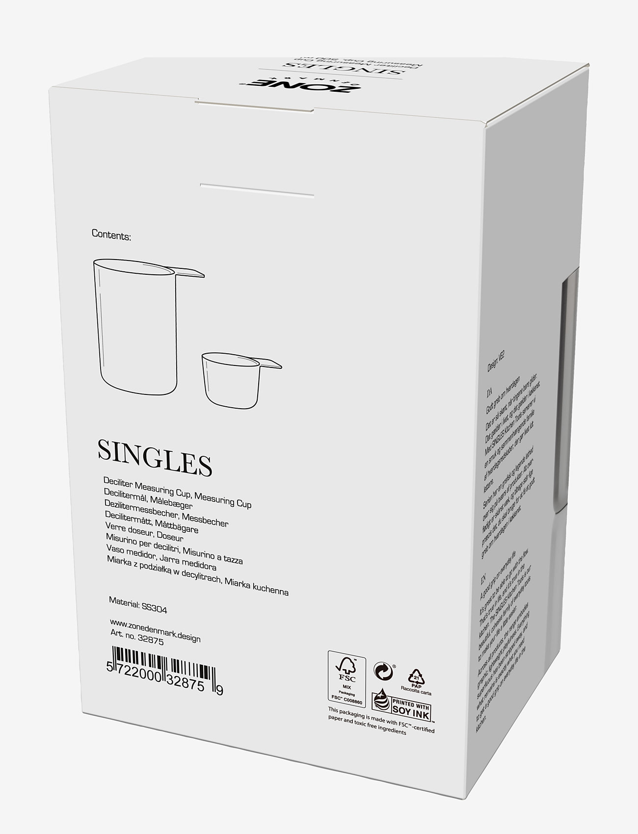 Zone Denmark - Målesæt Singles 2 dele - laveste priser - metall - 2