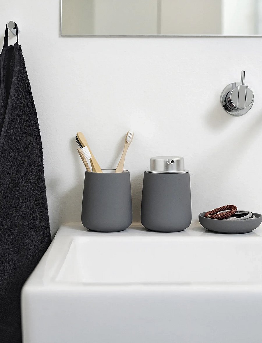 Zone Denmark - Toothbrush mug Nova Grey - zahnbürstenhalter - grey - 0