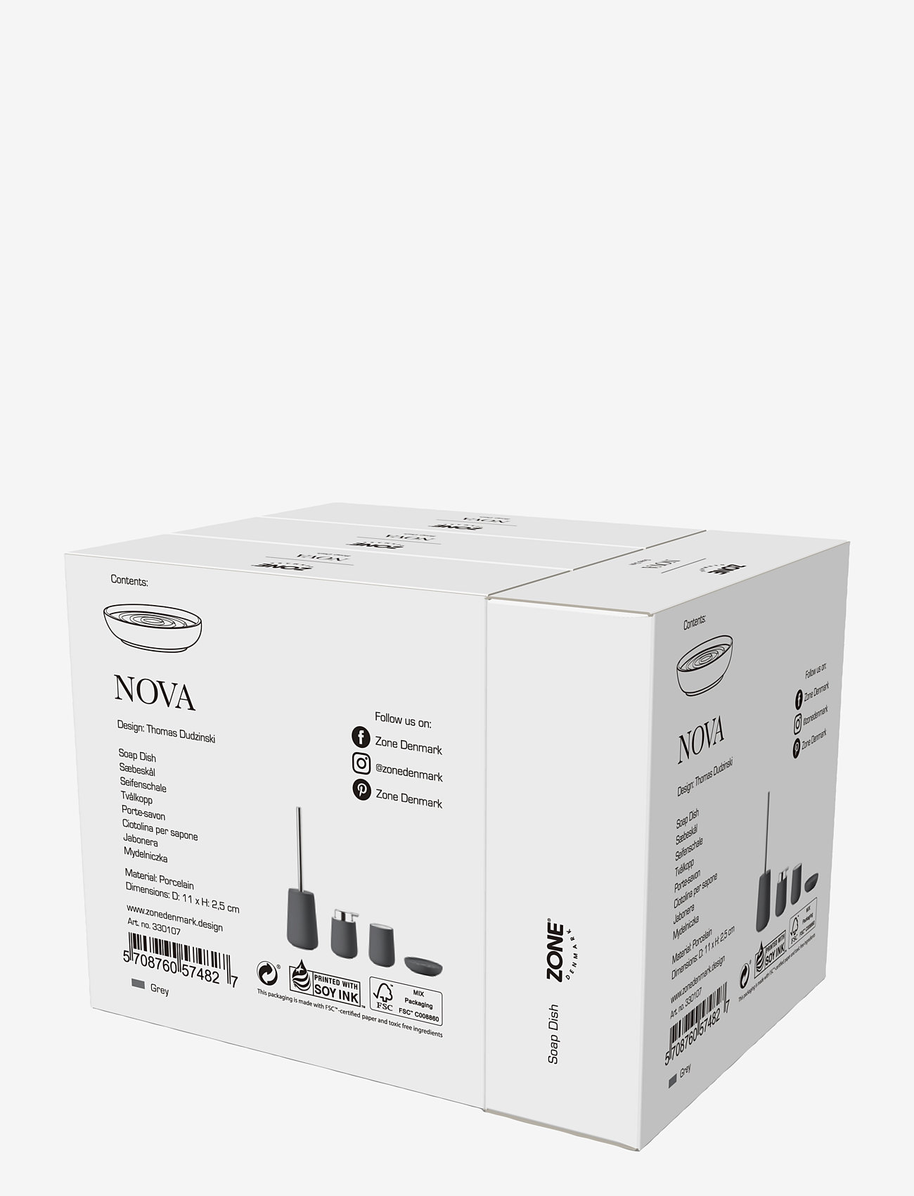 Zone Denmark - Sæbeskål Nova - laveste priser - grey - 5