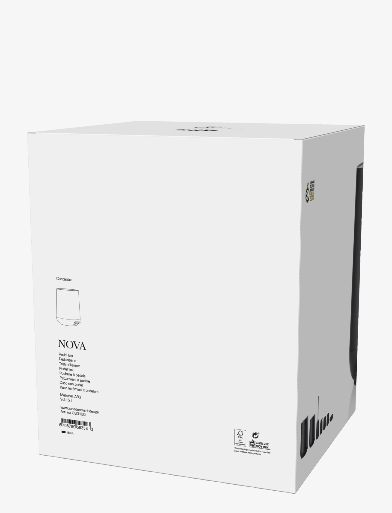 Zone Denmark - Pedal bin Nova - aufbewahrung - black - 3