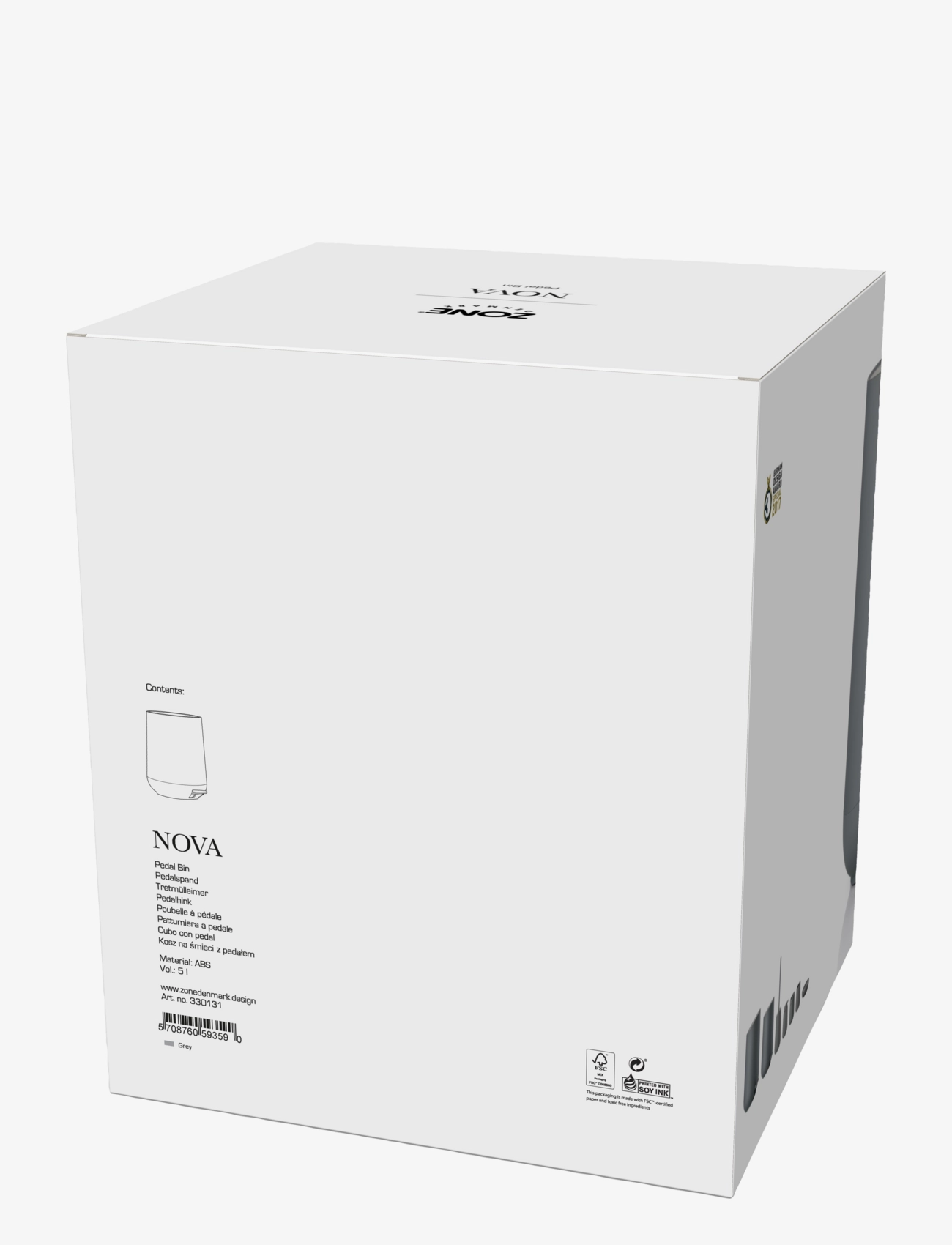 Zone Denmark - Pedalspand Nova - opbevaring - grey - 2