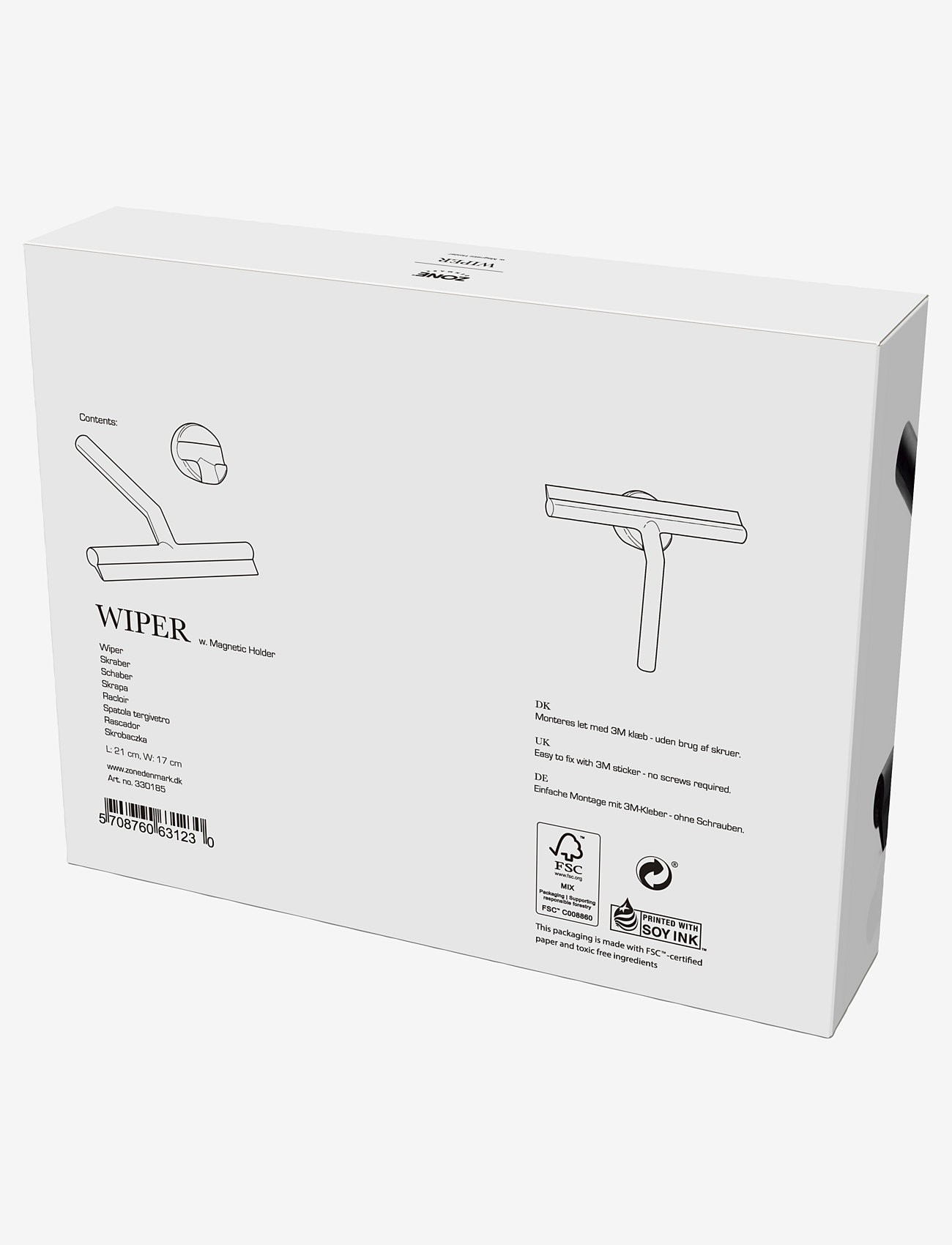 Zone Denmark - Skraber m. holder - laveste priser - black - 3