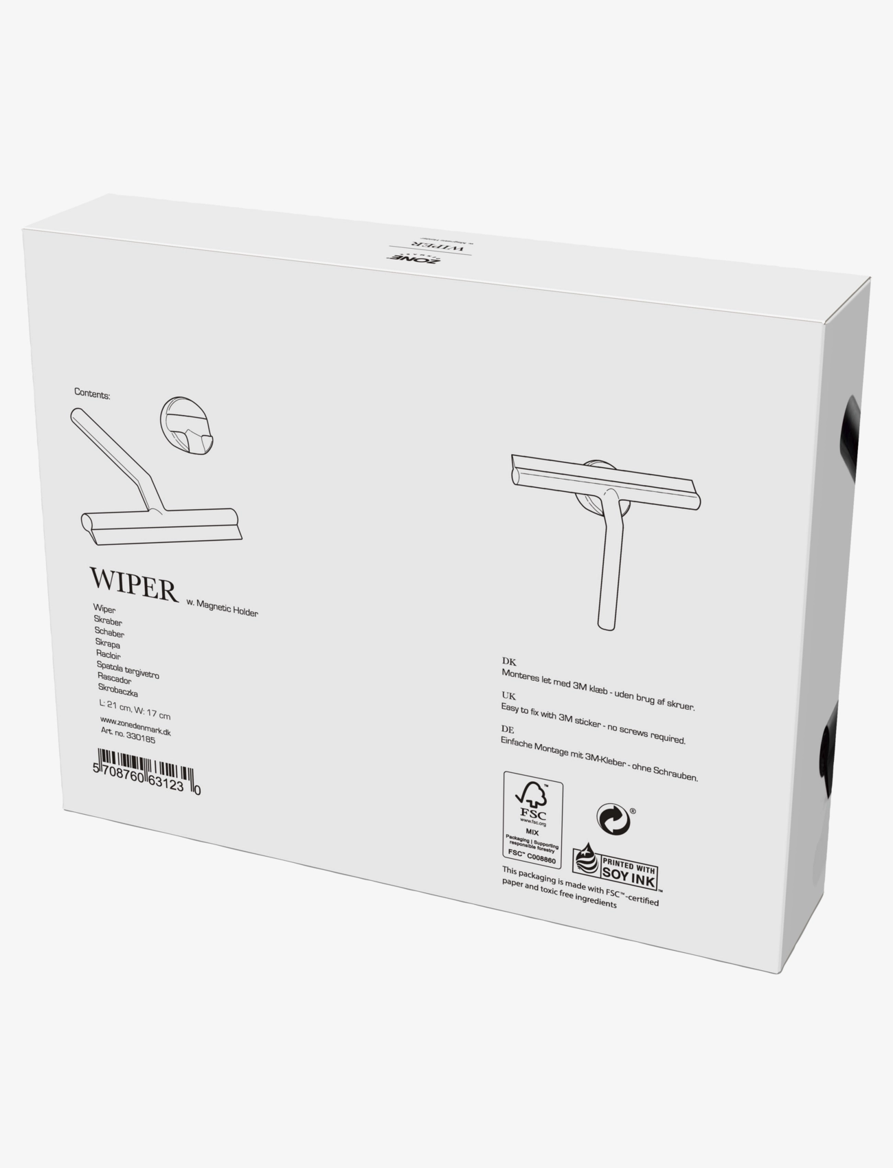 Zone Denmark - Wiper w holder - reiniging - black - 3