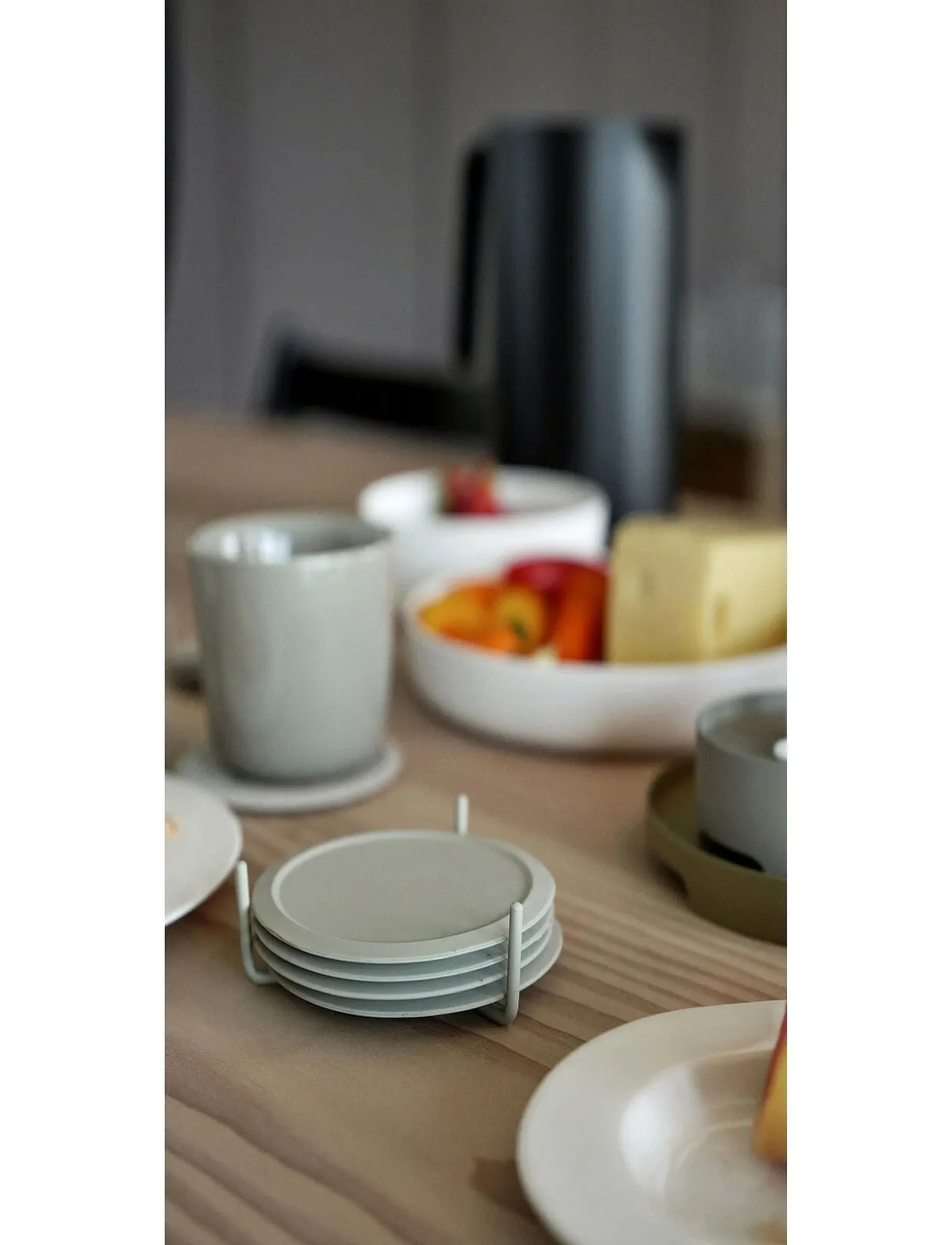 Zone Denmark Glasbrikker M. Holder Singles, Ø 10 cm, Dining & Table Accessories, Grau - Coasters, Homeware