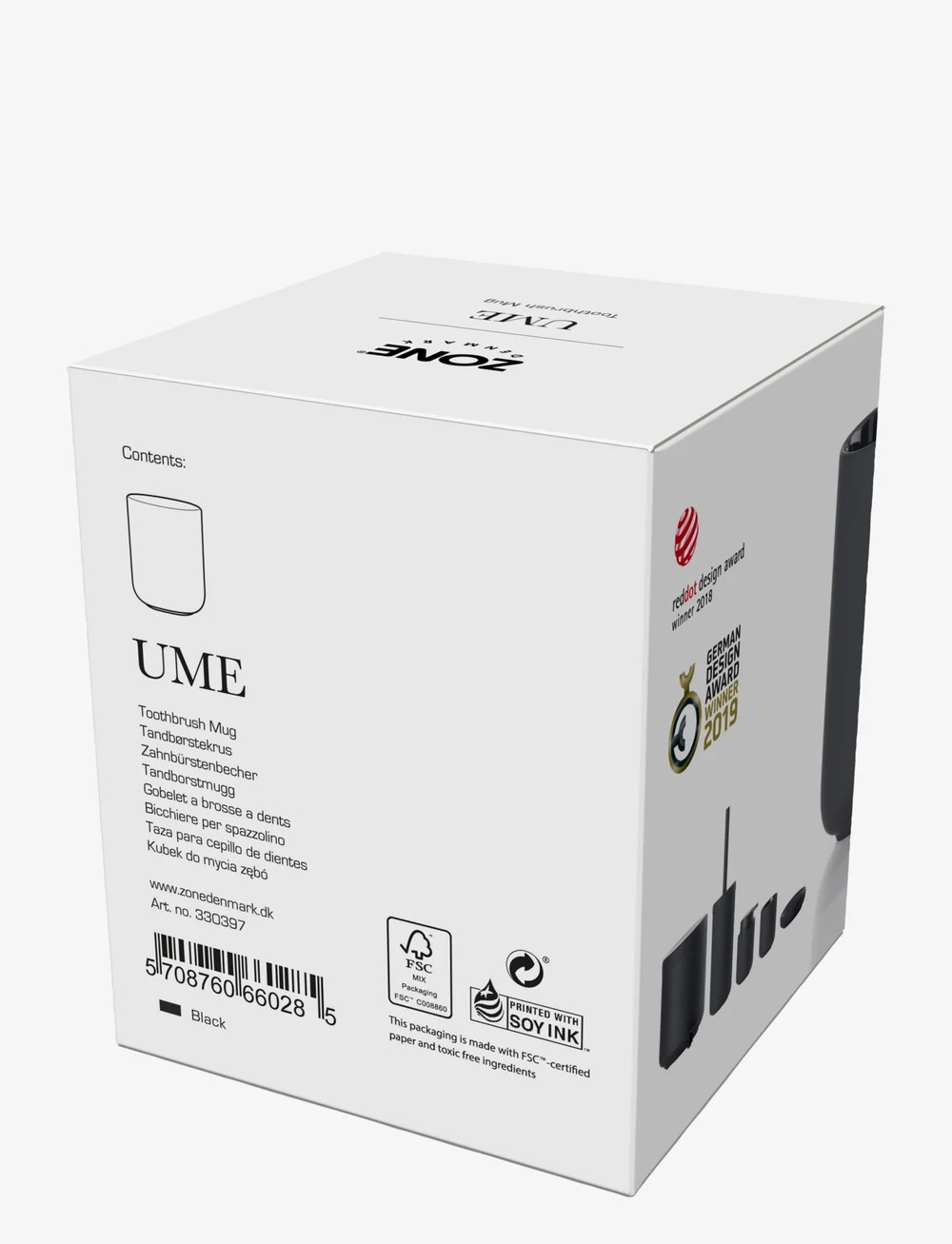 Zone Denmark - Toothbrush mug Ume - osta hinna alusel - black - 2