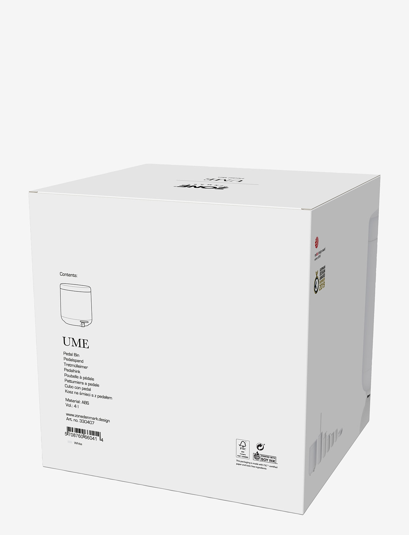 Zone Denmark - Pedal bin Ume - osta hinna alusel - white - 2