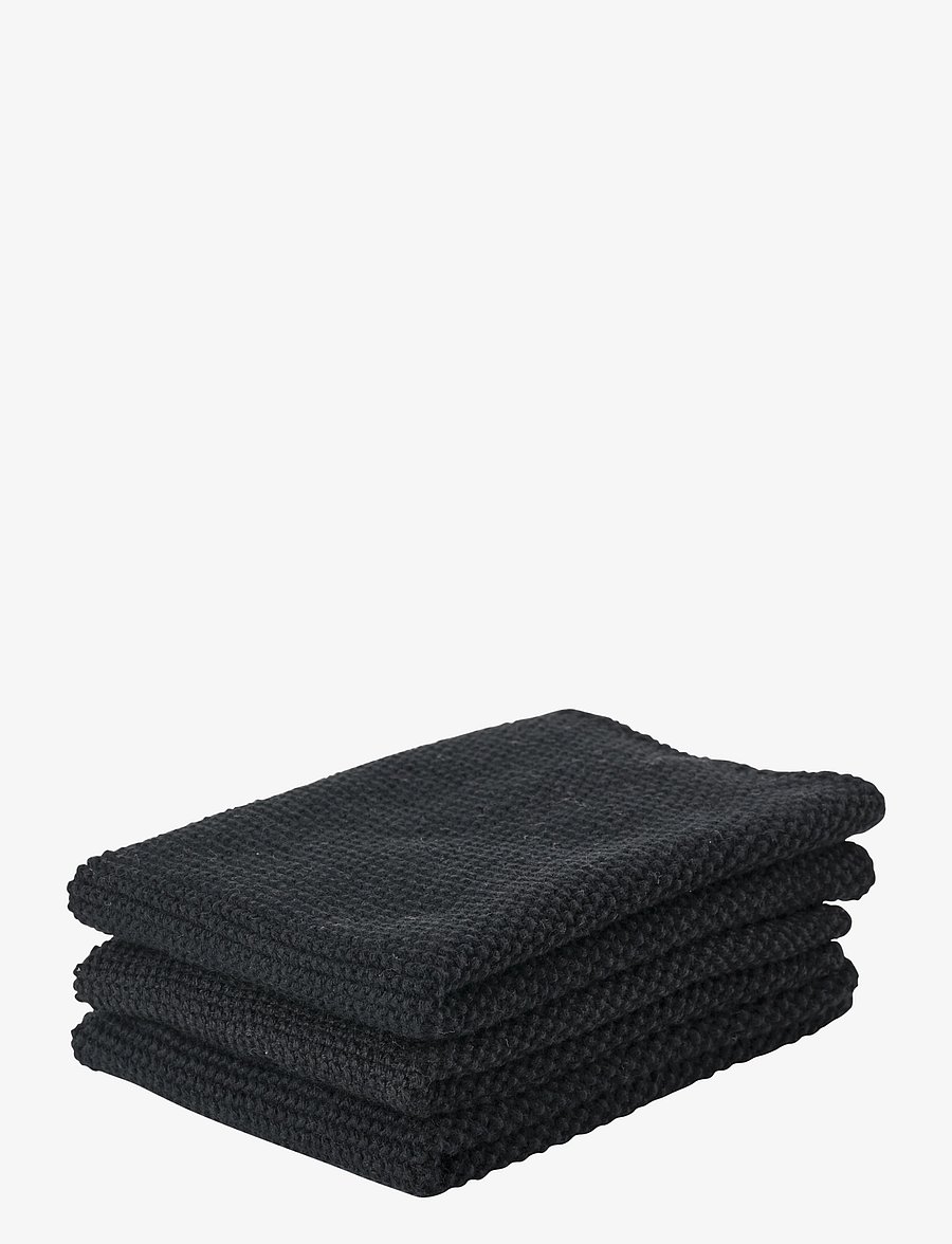 Zone Denmark - Dish cloth 3 pcs - nõudepesulapid ja -harjad - black - 0