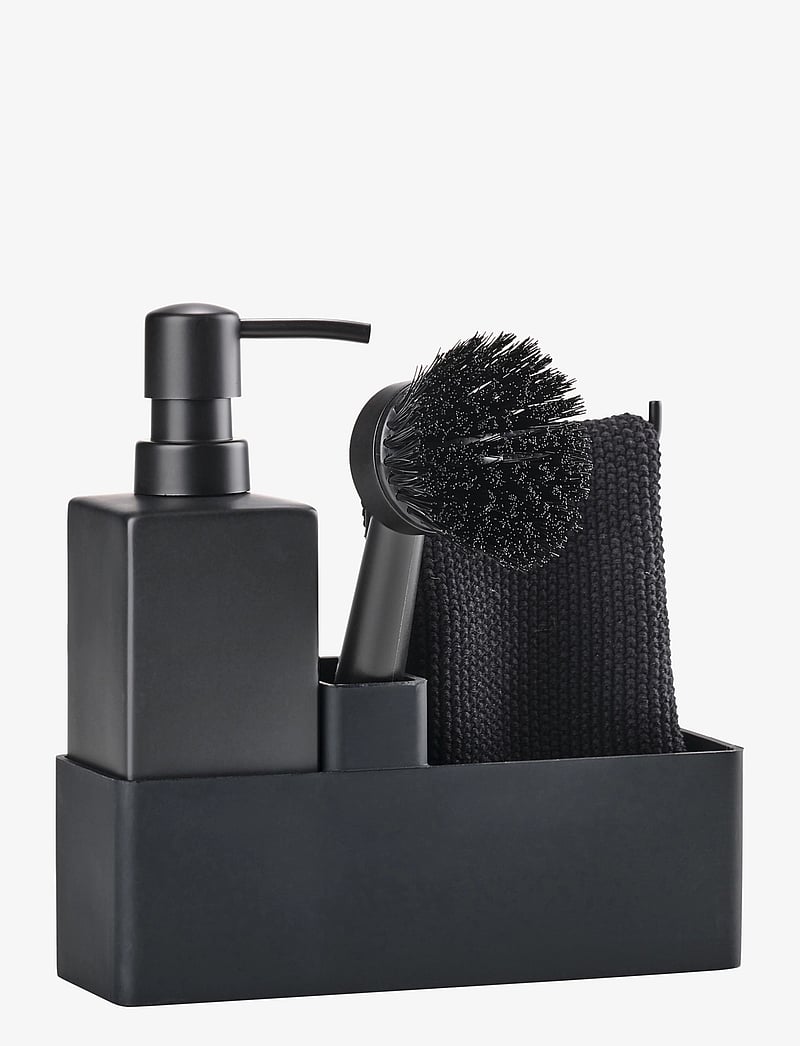 Zone Denmark - Dishwashing set w cloth - tücher & spülbürste - black - 0