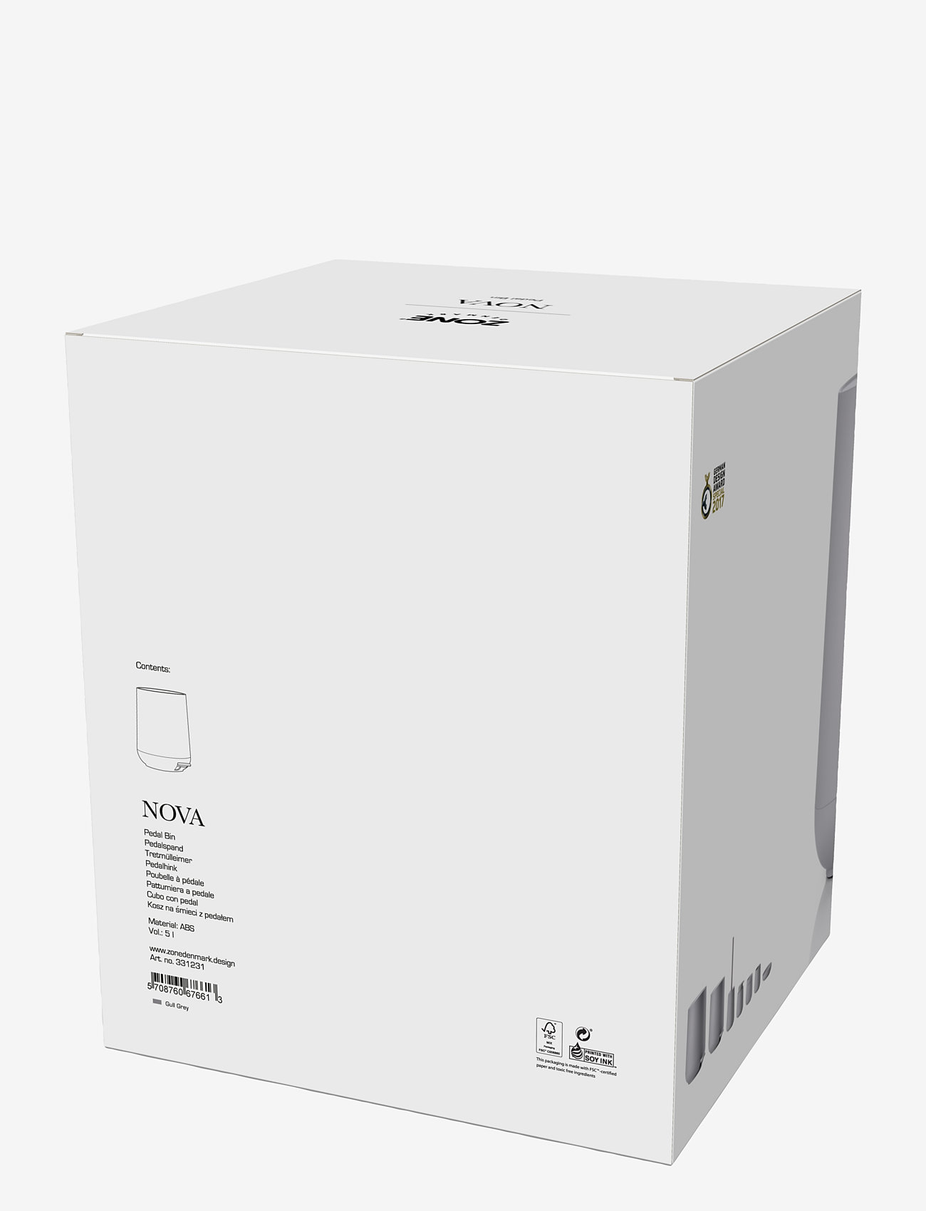 Zone Denmark - Pedalhink Nova - papperskorgar - light grey - 2