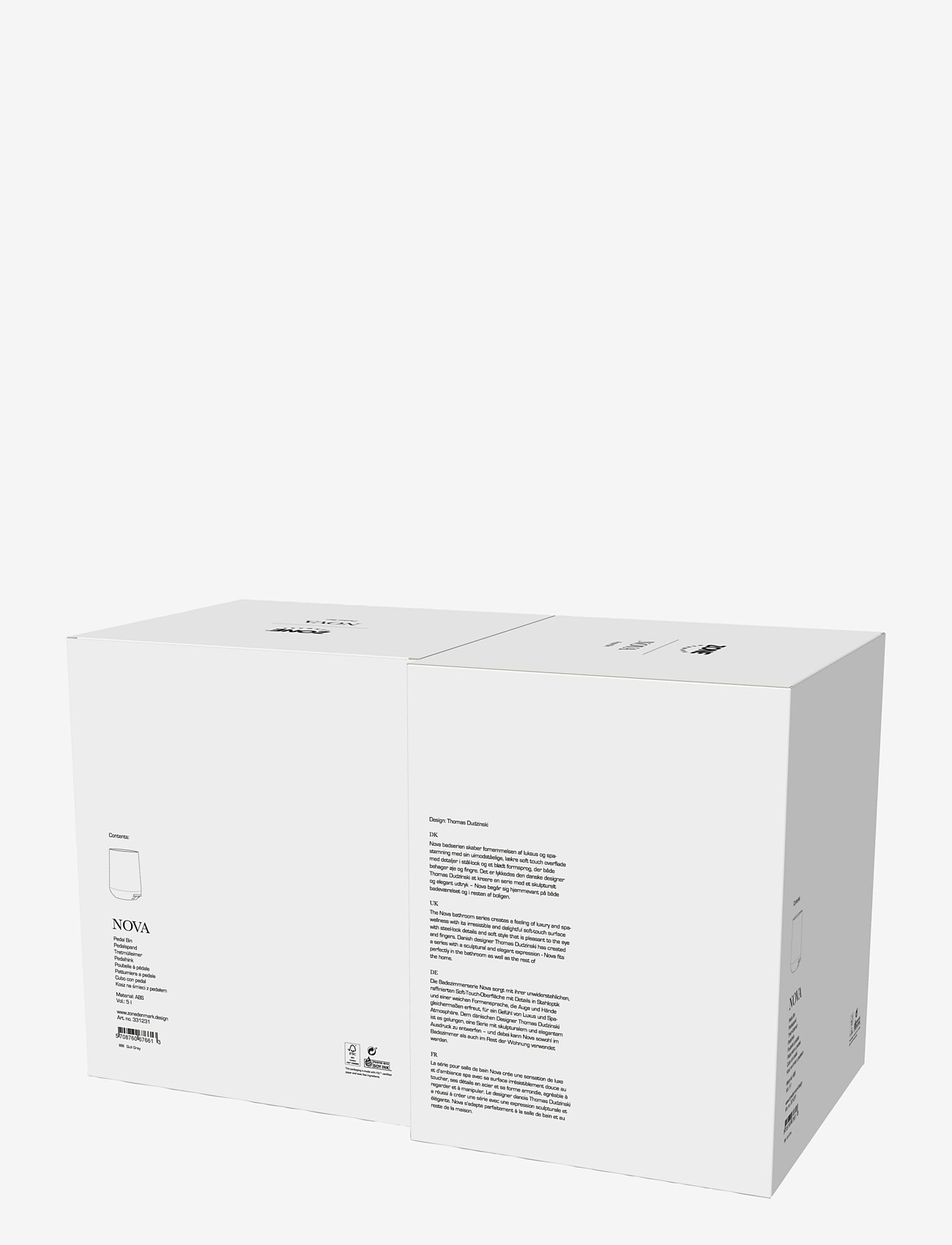 Zone Denmark - Pedalhink Nova - papperskorgar - light grey - 4