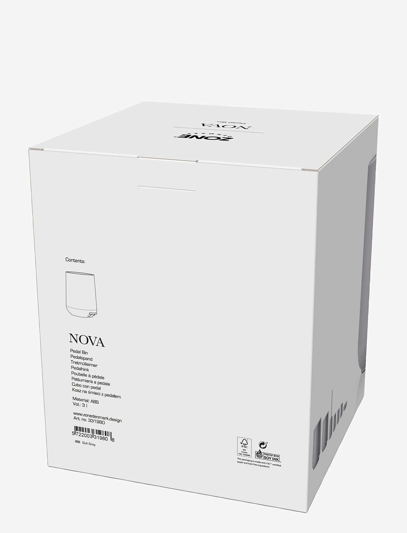 Zone Denmark - Pedalspand Nova - badeværelsestilbehør - light grey - 2