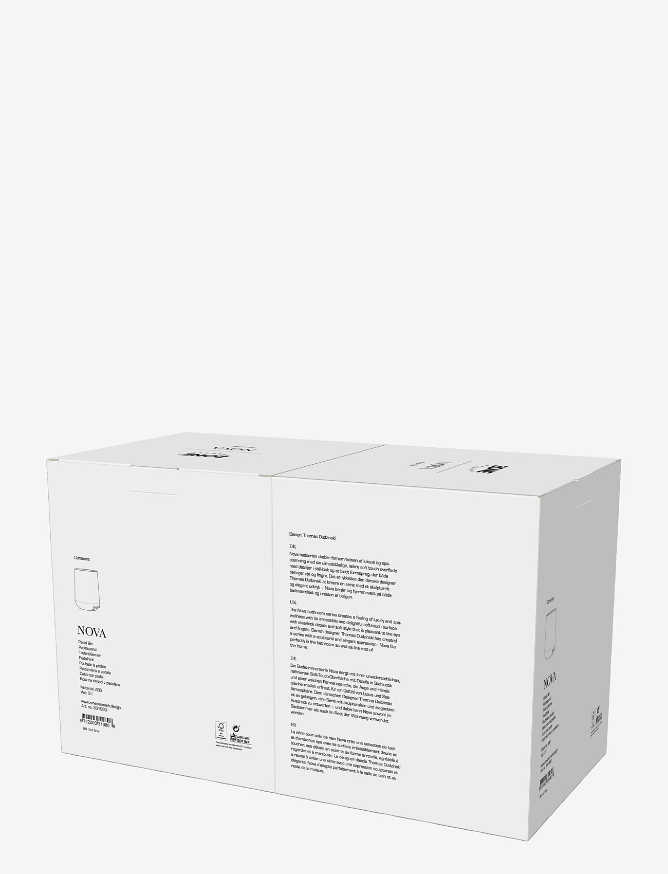 Zone Denmark - Pedalspand Nova - badeværelsestilbehør - light grey - 4