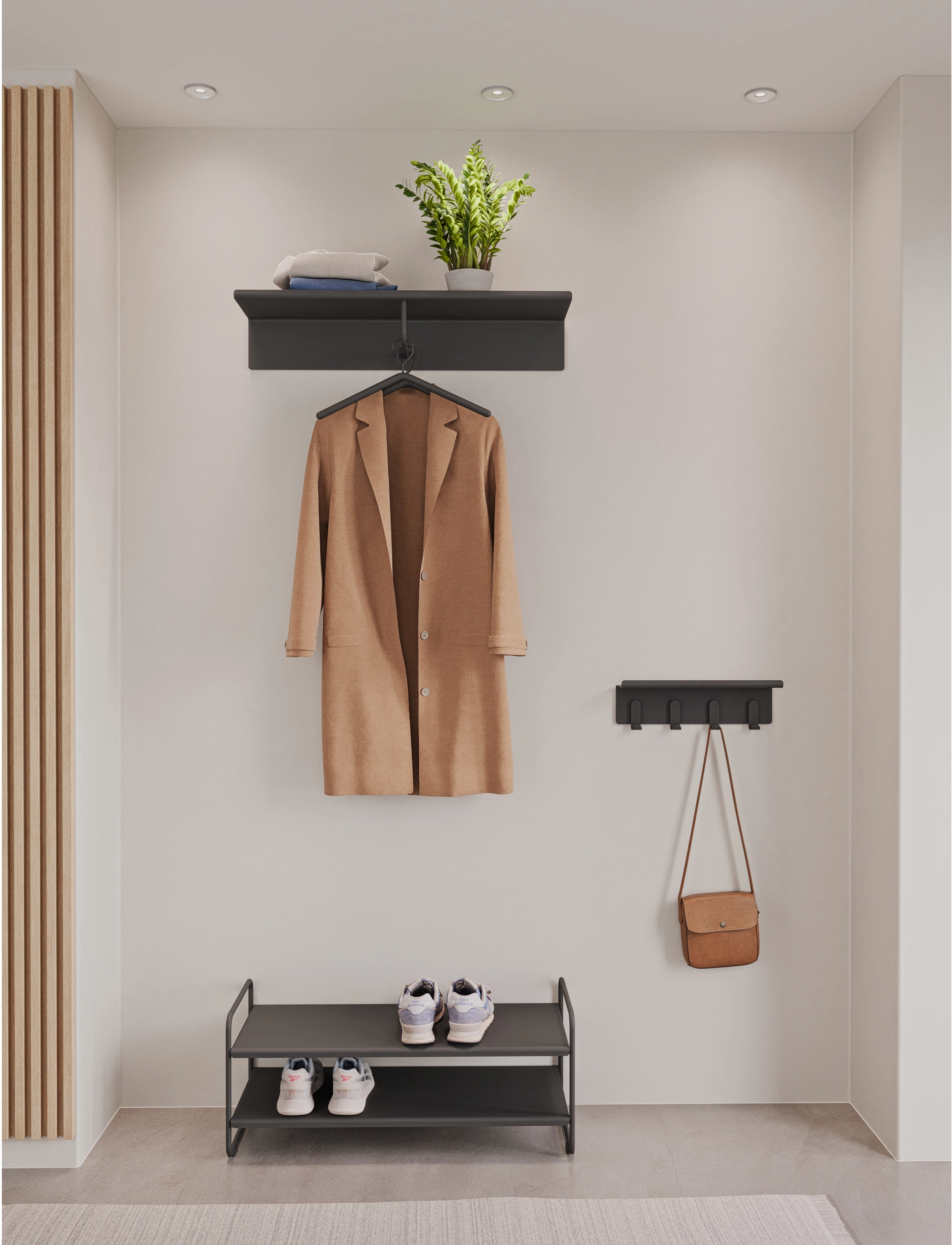 Zone Denmark Skoreol A-Shoe Rack 80 X 33 Cm Soft Grey, One Size, Furniture, Schwarz - Shoe Racks, Homeware