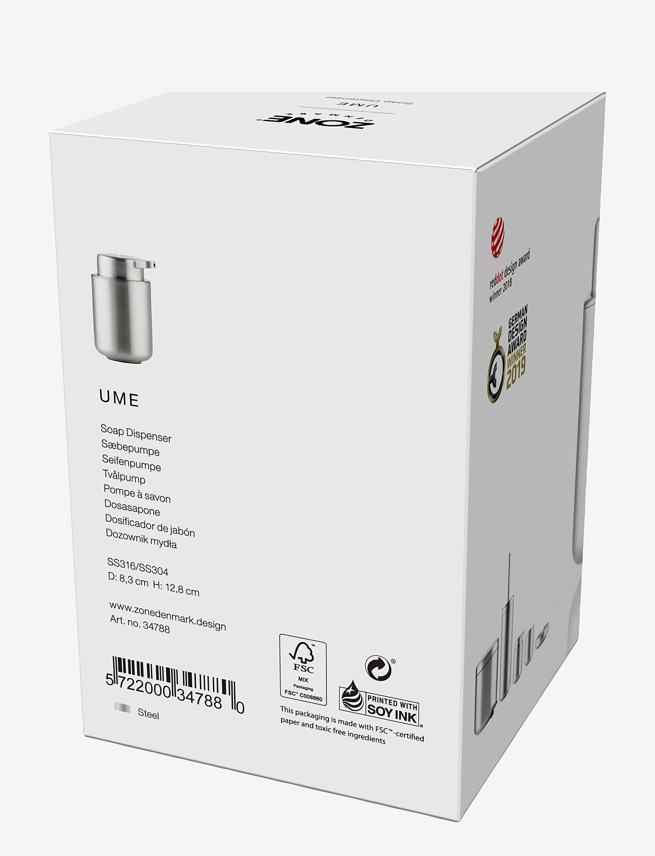 Zone Denmark - Soap dispenser Ume - osta hinna alusel - borstat stÅl - 2
