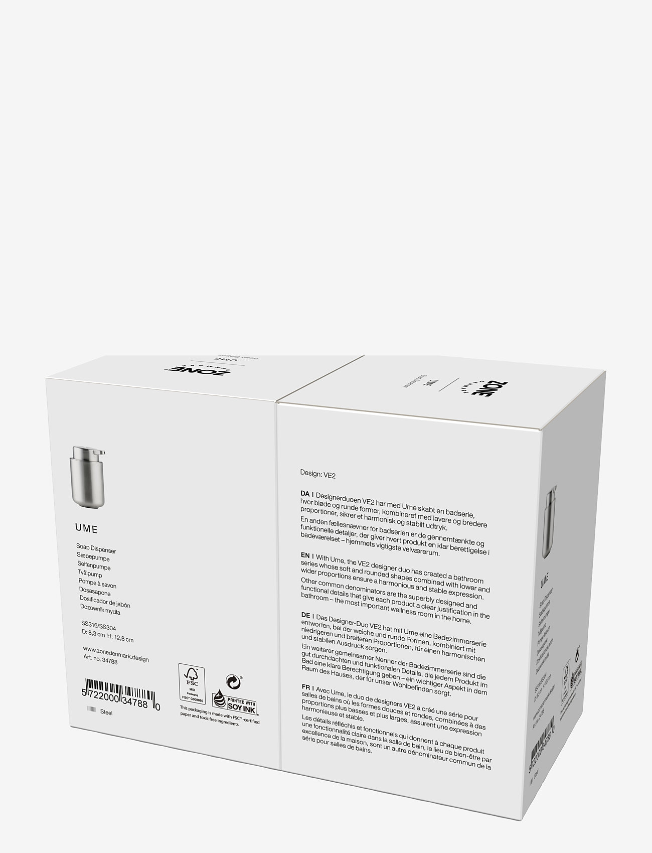 Zone Denmark - Soap dispenser Ume - osta hinna alusel - borstat stÅl - 4