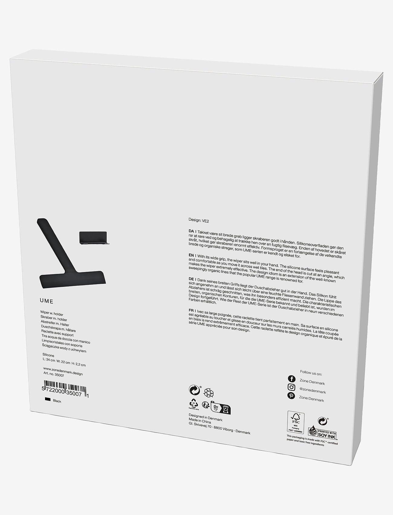 Zone Denmark - Skraber m. holder Ume - rengøringsprodukter - svart - 3