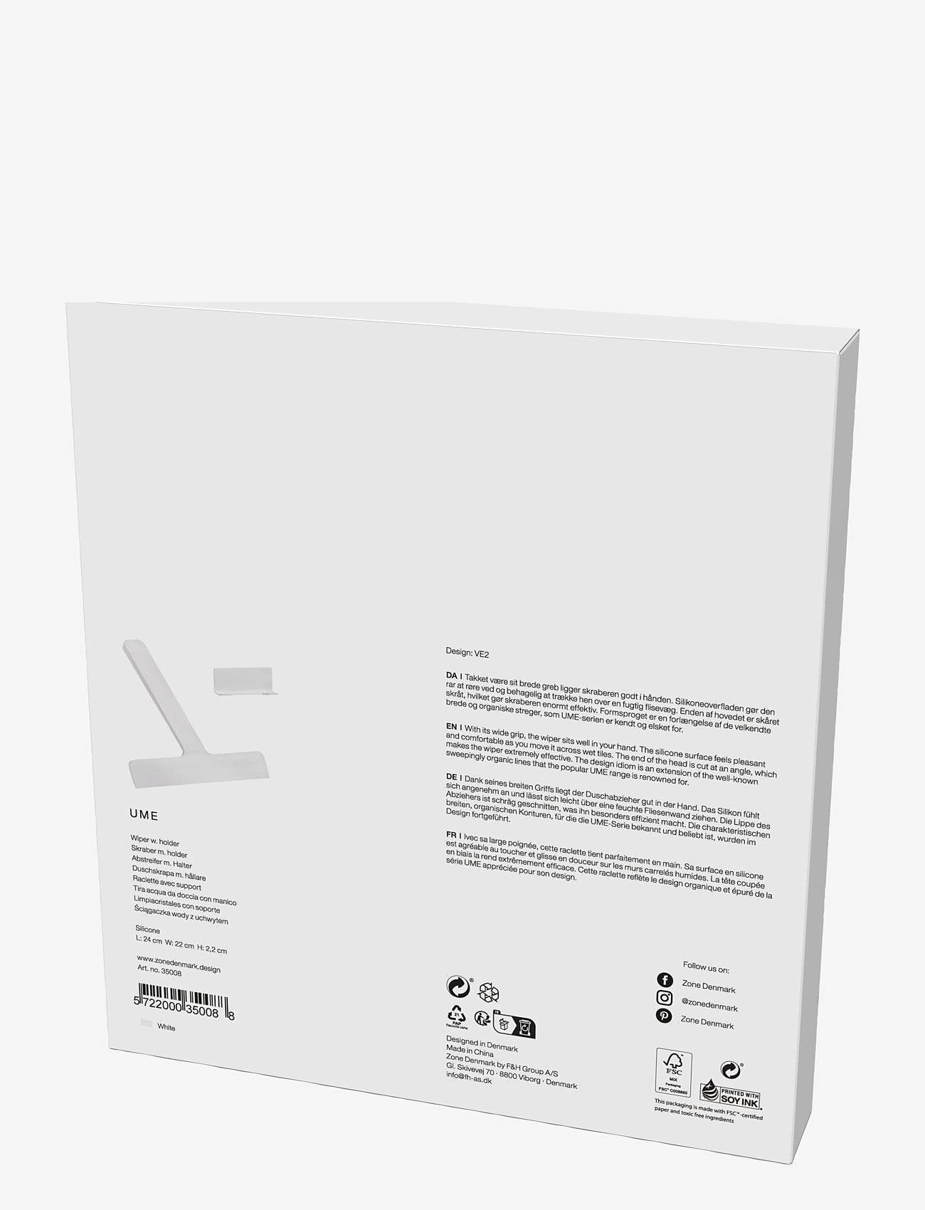 Zone Denmark - Skraber m. holder Ume - køb efter pris - vit - 2