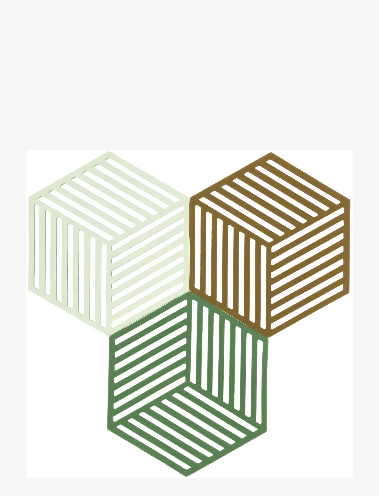 Zone Denmark - Trivet Hexagon 3 pcs - kuumaalused - grÖn - 0