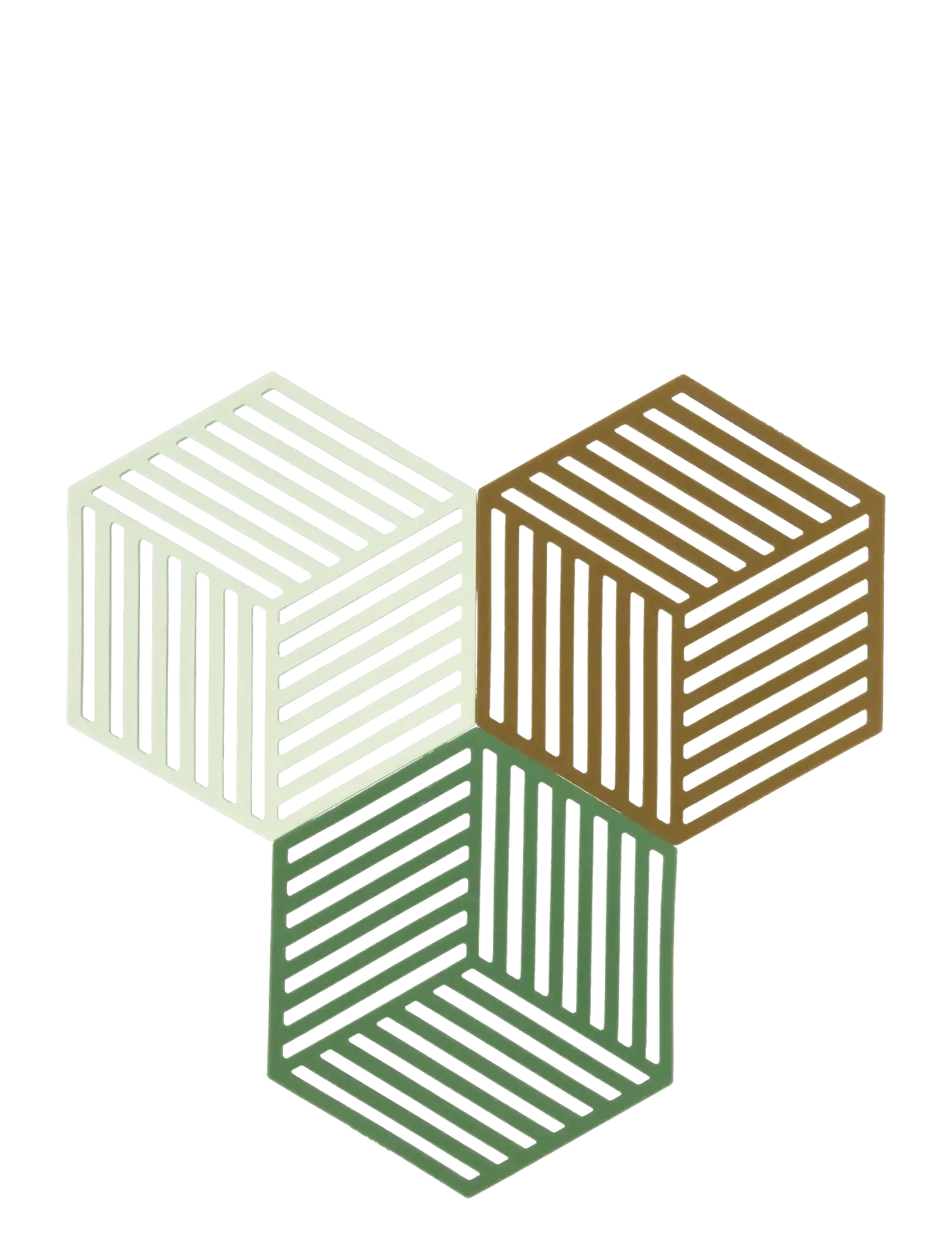 Trivet Hexagon 3 pcs - GRÖN