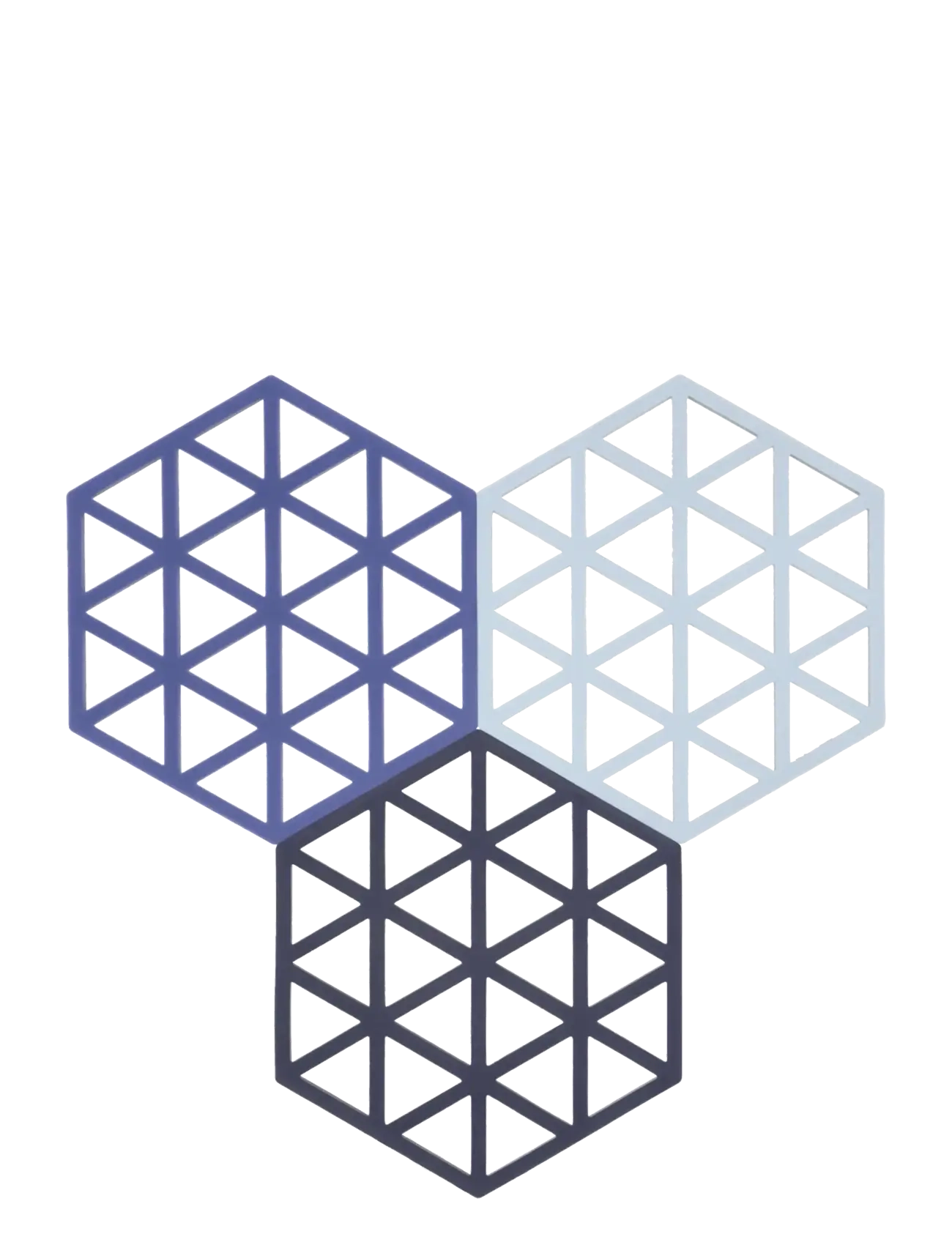 Zone Denmark Trivet Triangles 3 pcs - Coasters - BLÅ / multi