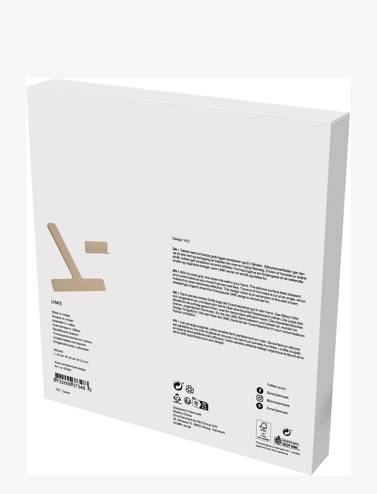 Zone Denmark - Skrapa m hållare Ume Black - brun - 2