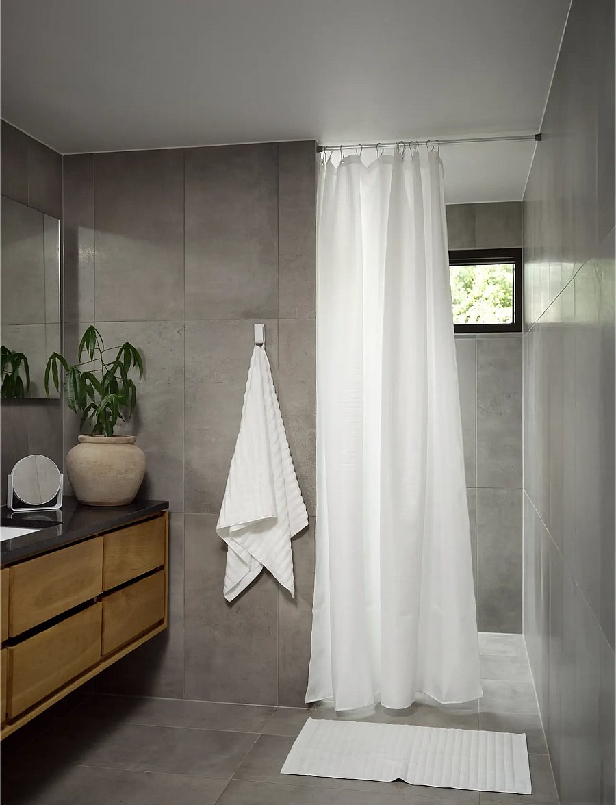 Zone Denmark - Shower Curtain Lux 180x220 White - dušas aizkari - vit - 0