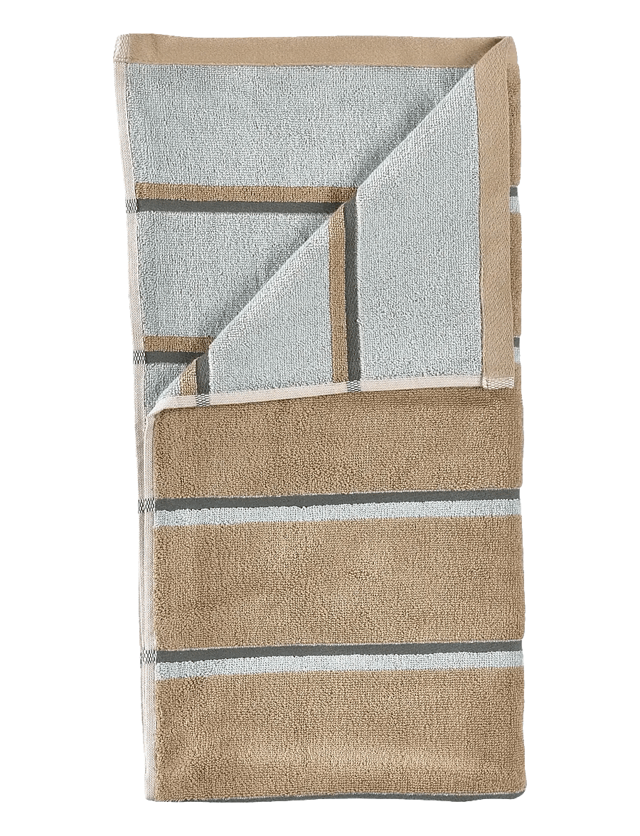 Zone Denmark - Towel Sauna 50x100 Camel/Ice Blue/Olive Green - saunalinad - brun - 1