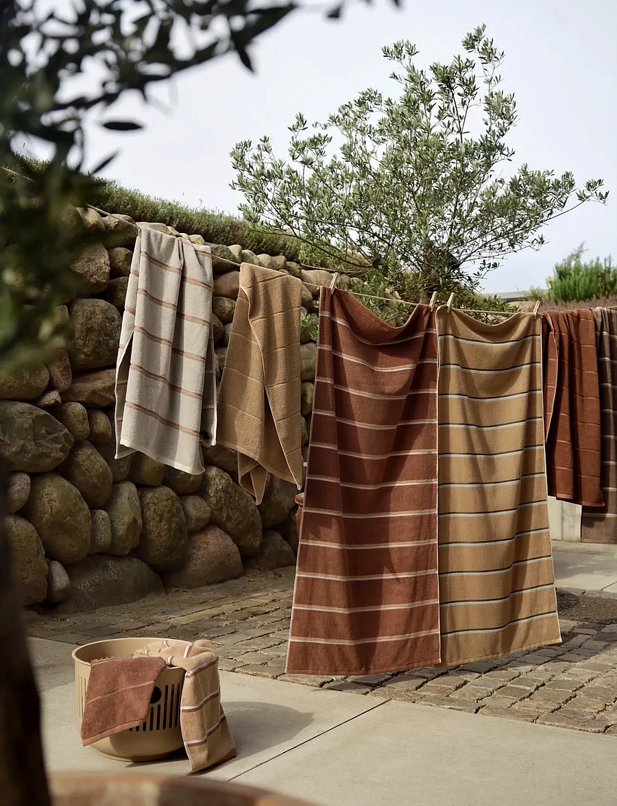 Zone Denmark - Towel Sauna 50x100 Terracotta/Camel/Lupine - badetücher - rÖd - 3