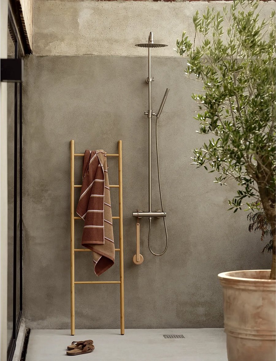 Zone Denmark - Bath towel Sauna 70x140 Terracotta/Camel/Lupine - saunalinad - rÖd - 4