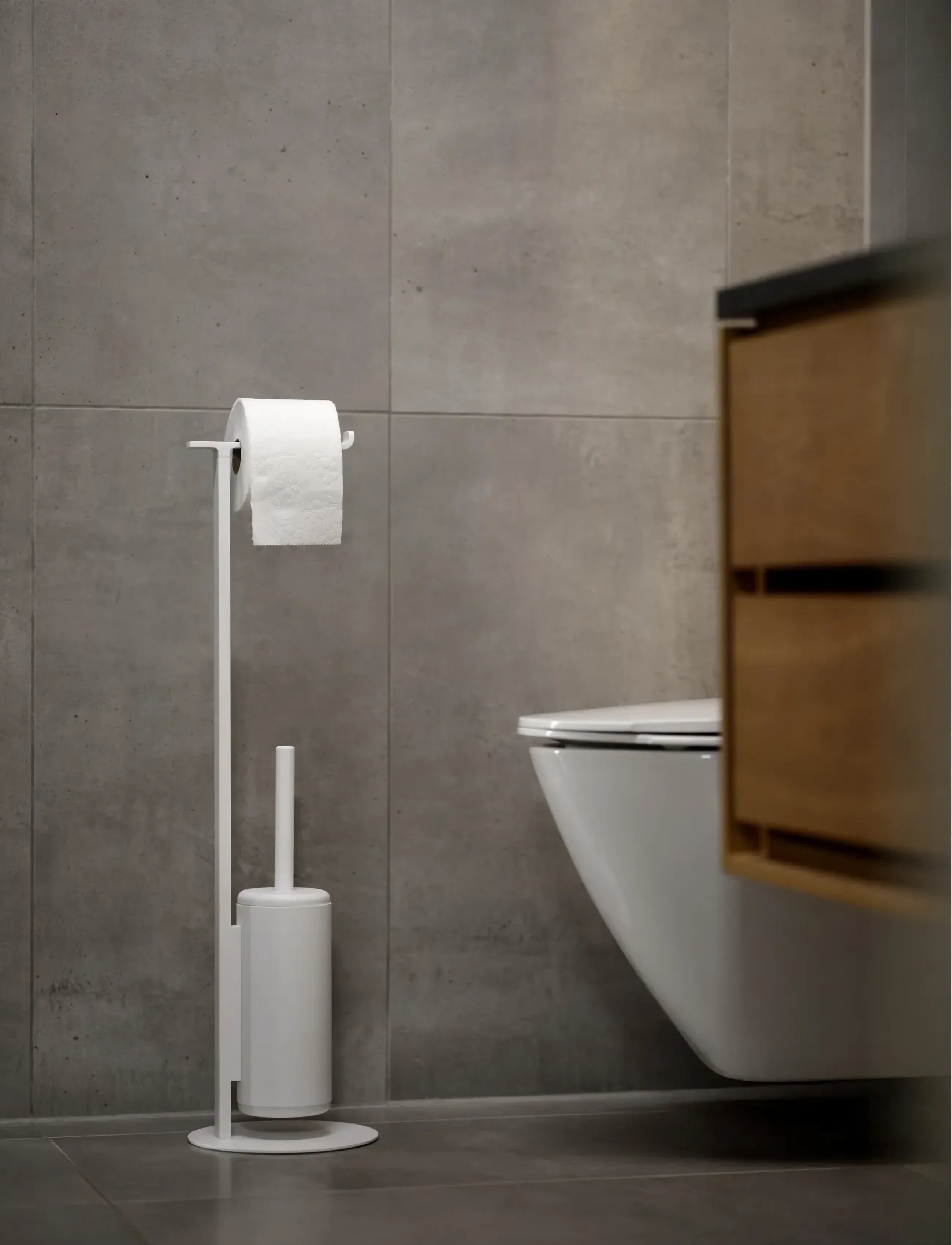 Zone Denmark Fritst. Toiletrulleh. M Børste Rim 74 cm White, 20X20X74.5 cm x 20, White, Badeværelsesinteriør > Toiletholdere Og -Knopper, Unisex