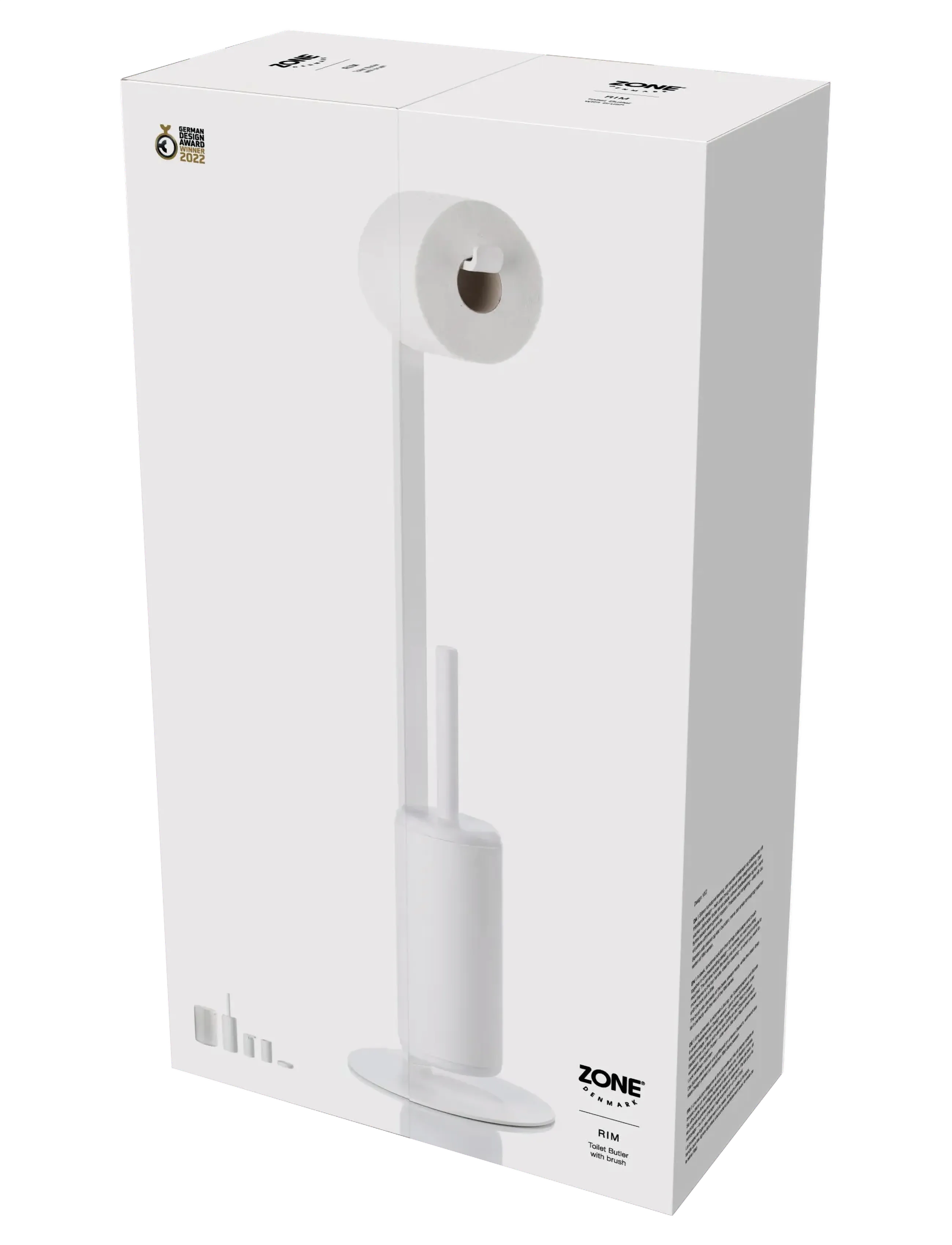 Zone Denmark - Toilet Butler with Brush Rim 74 cm White - haken & bügel - vit - 4
