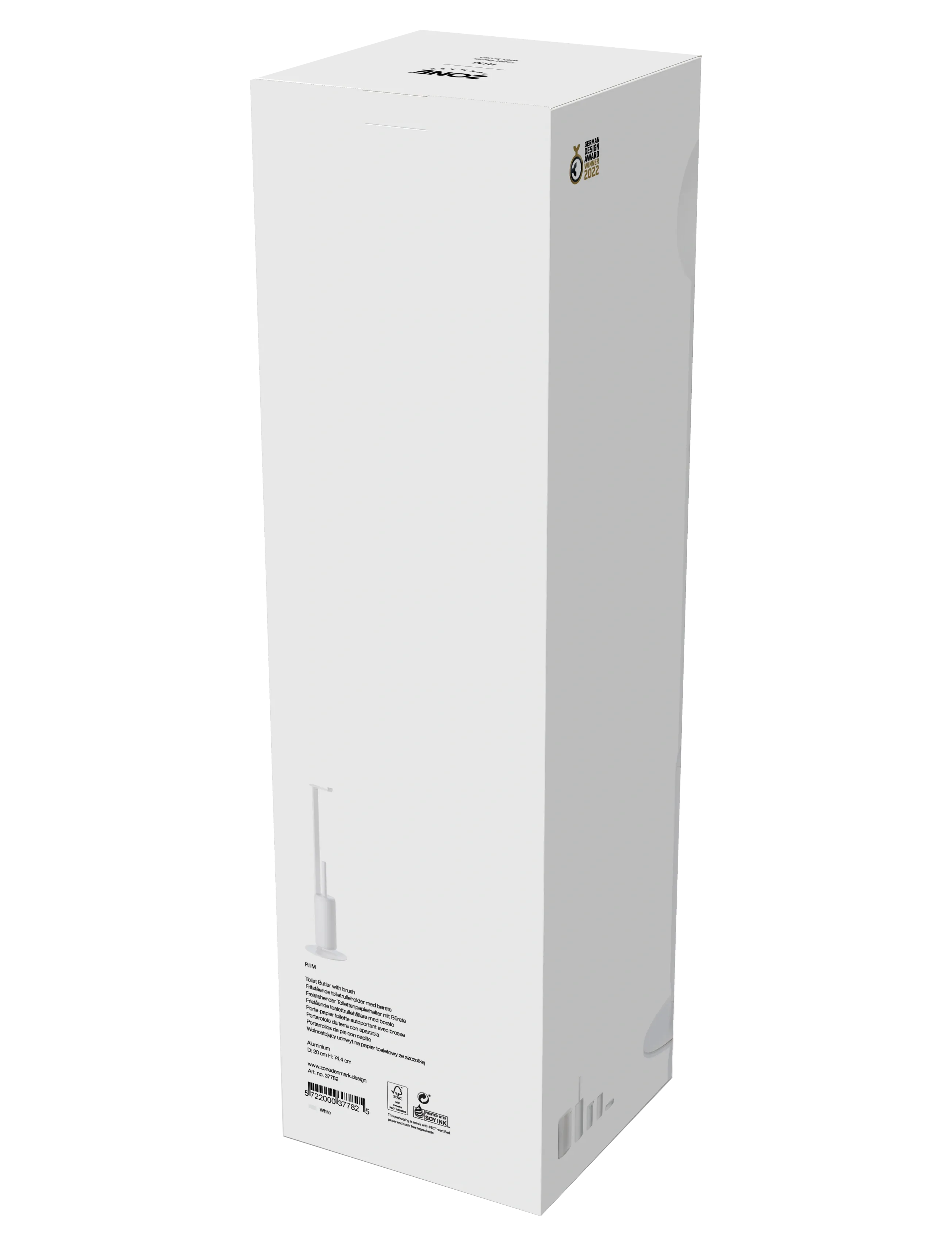 Zone Denmark - Toilet Butler with Brush Rim 74 cm White - haken & bügel - vit - 5