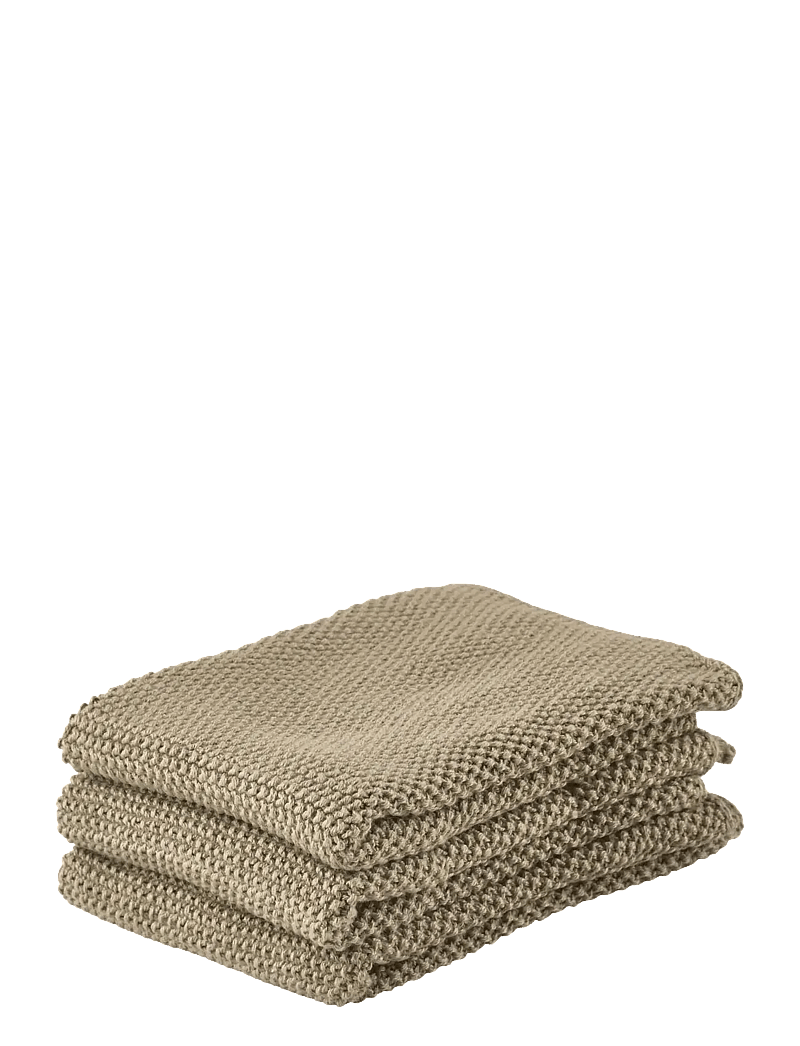 Zone Denmark - Dish cloth 3 pcs Khaki - tücher & spülbürste - brun - 0