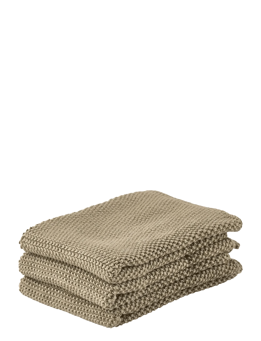 Zone Denmark - Dish cloth 3 pcs Khaki - nõudepesulapid ja -harjad - brun - 0