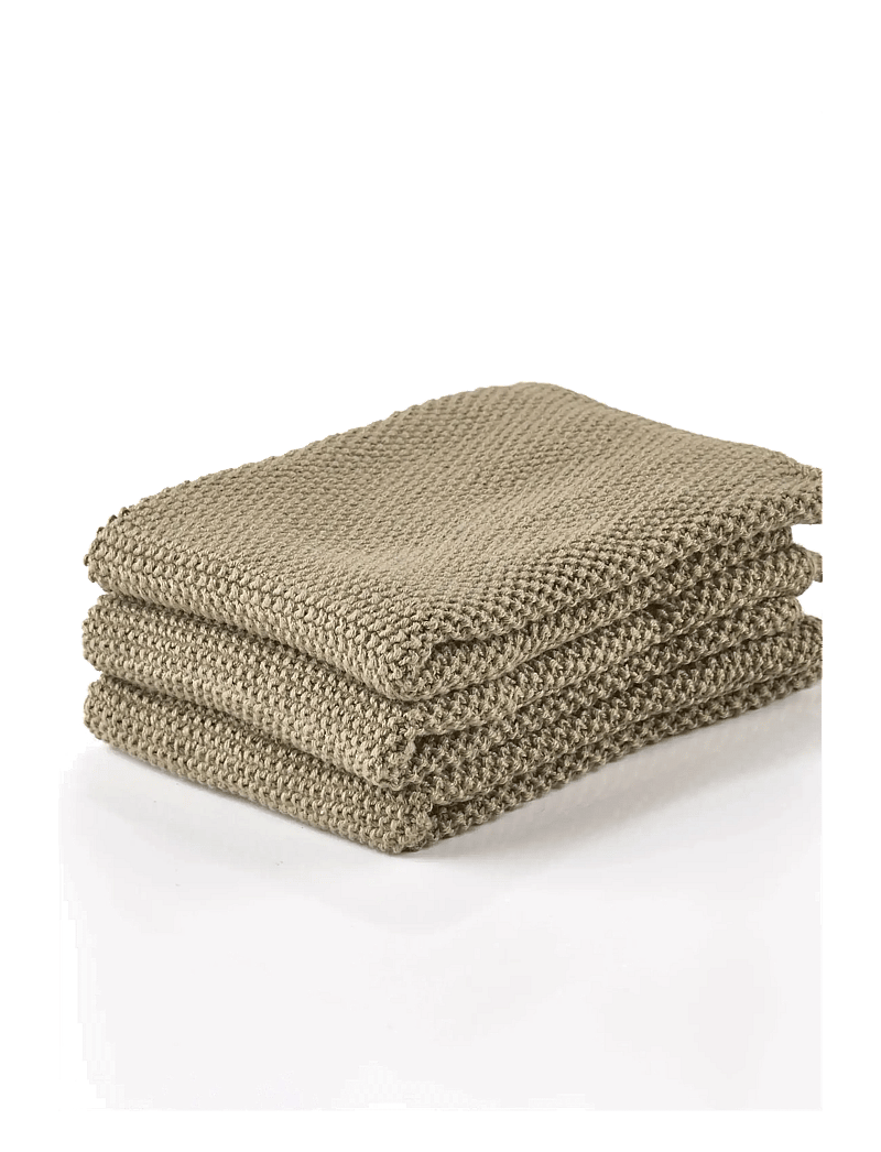 Zone Denmark - Dish cloth 3 pcs Khaki - tücher & spülbürste - brun - 2