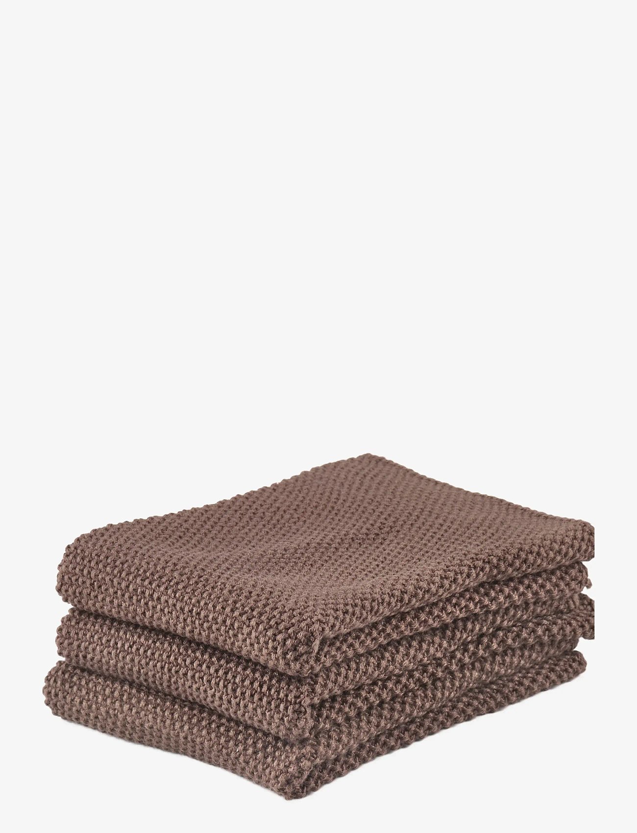 Zone Denmark - Dish cloth 3 pcs Brown - tücher & spülbürste - brun - 0