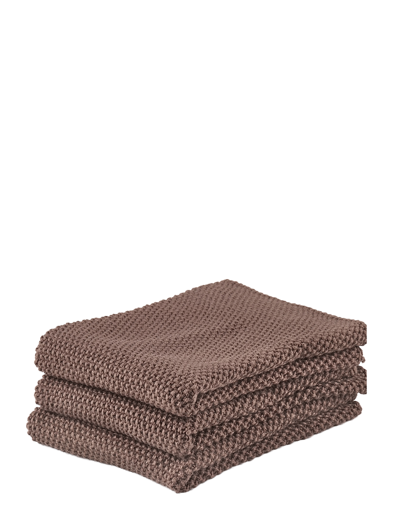 Zone Denmark - Dish cloth 3 pcs Brown - tücher & spülbürste - brun - 0