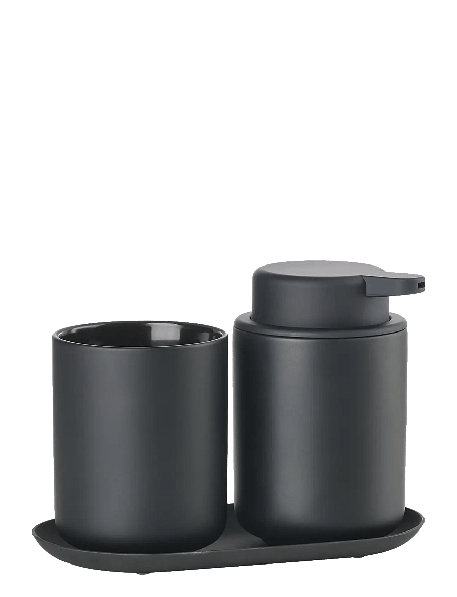 Zone Denmark - Bathroom set Ume 3 parts - zahnbürstenhalter - black - 1
