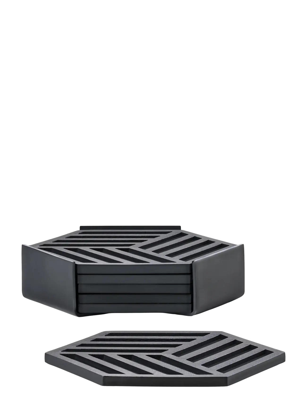 Zone Denmark Coasters Hexagon 6 pcs - Zone Denmark - BLACK / black